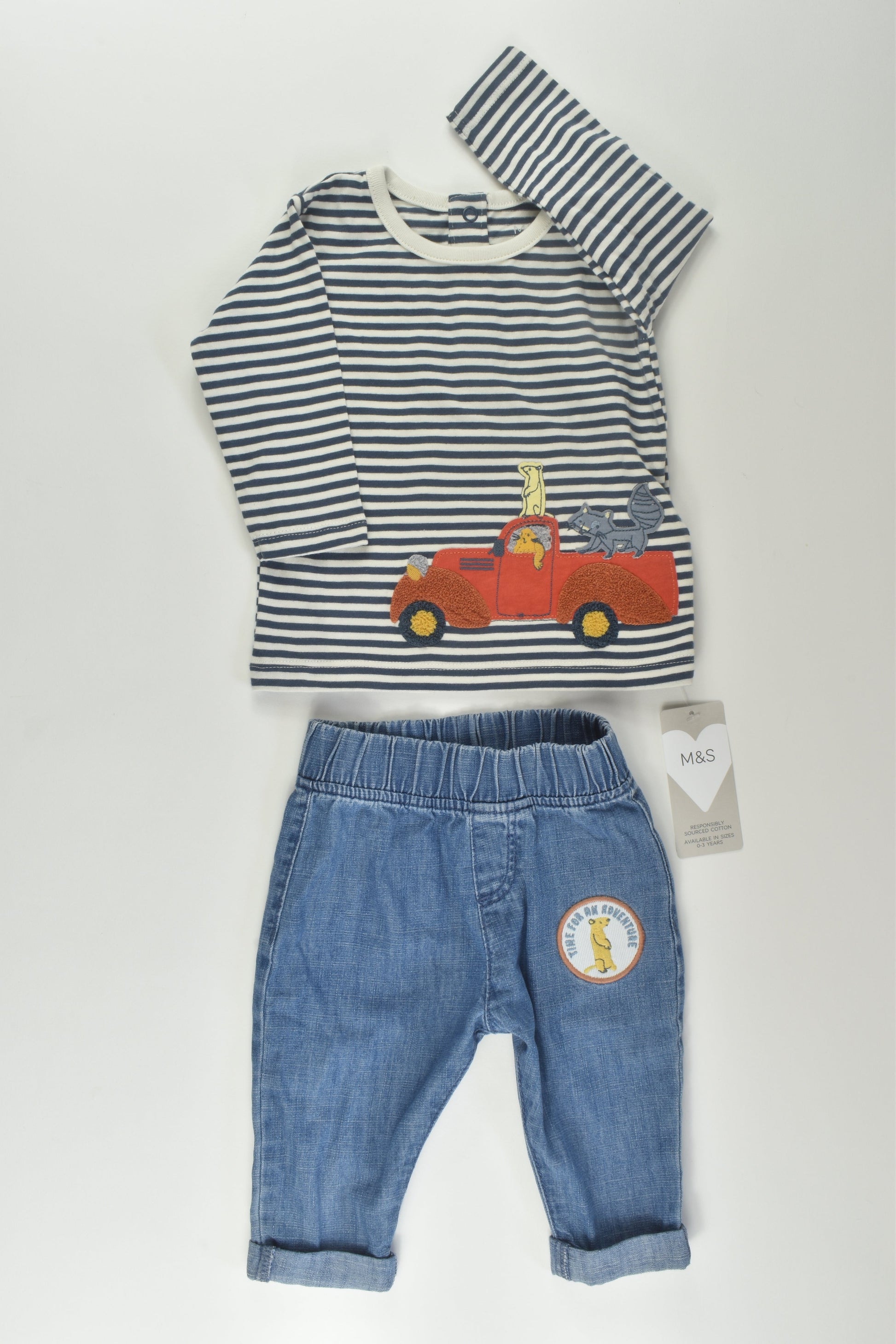 NEW Marks & Spencer Size 00 Top and Denim Pants