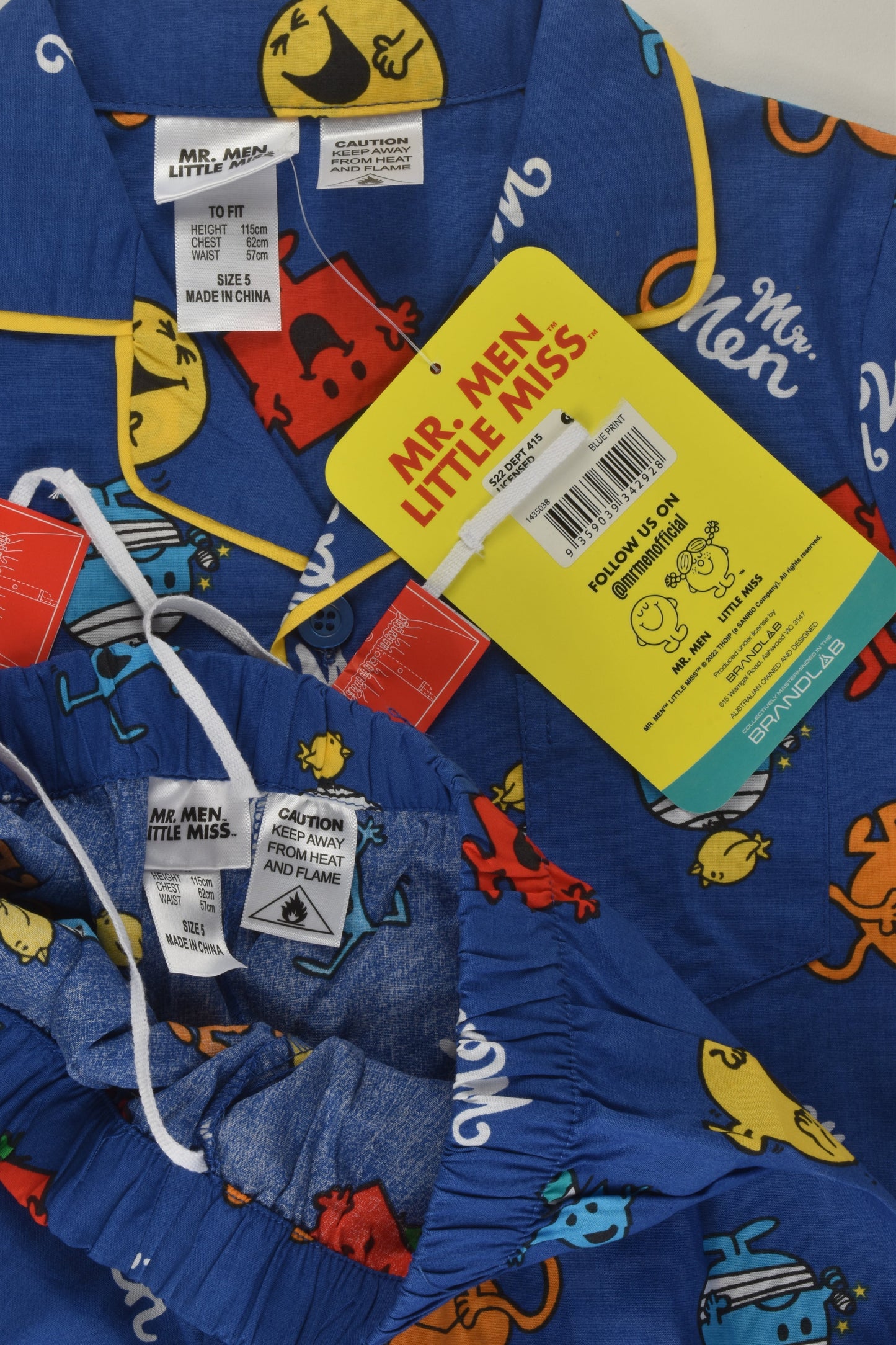 NEW Mr Men Little Miss Size 5 Short Pyjamas