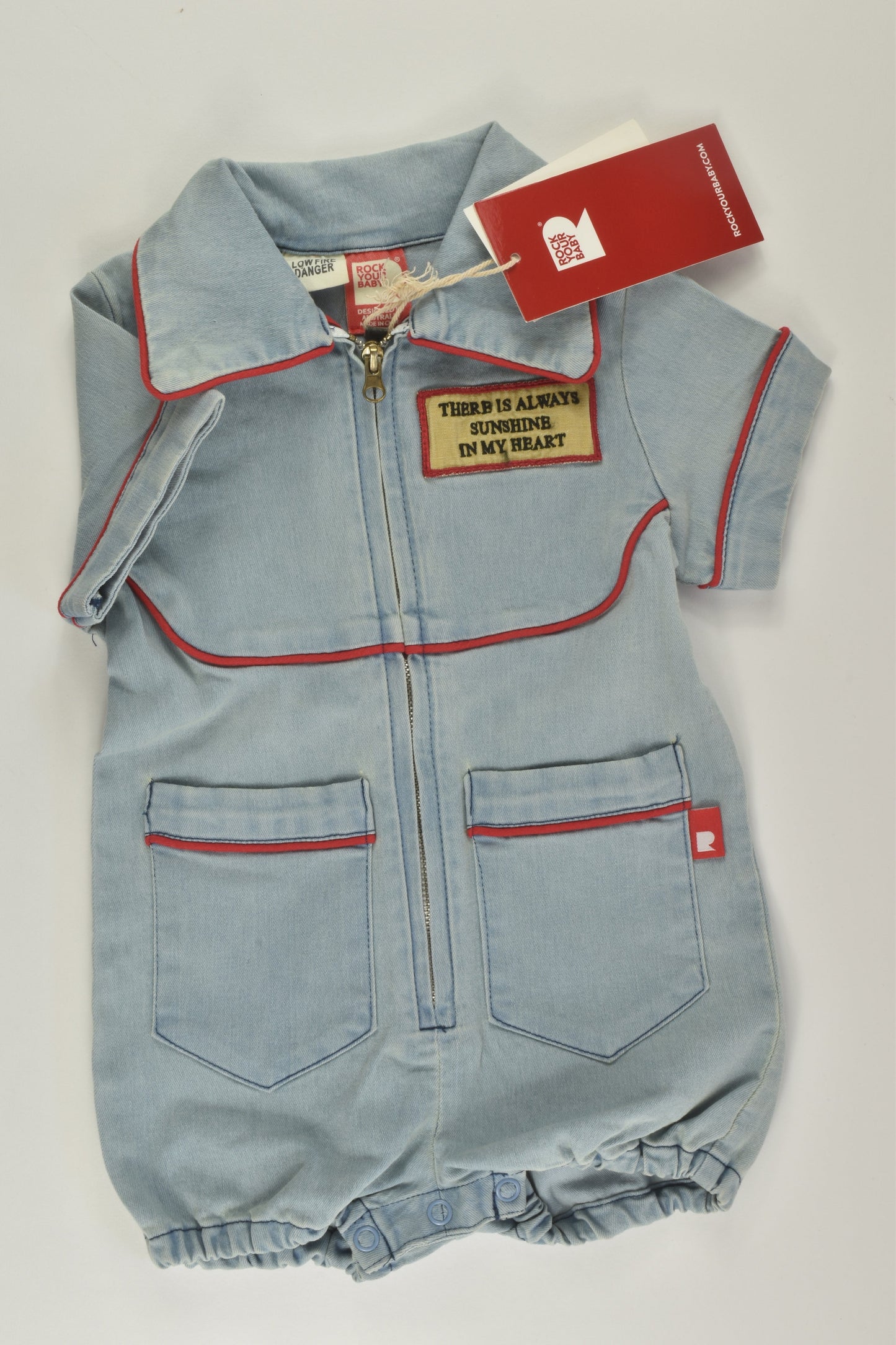 NEW Rock Your Baby Size 00 Denim Short Romper