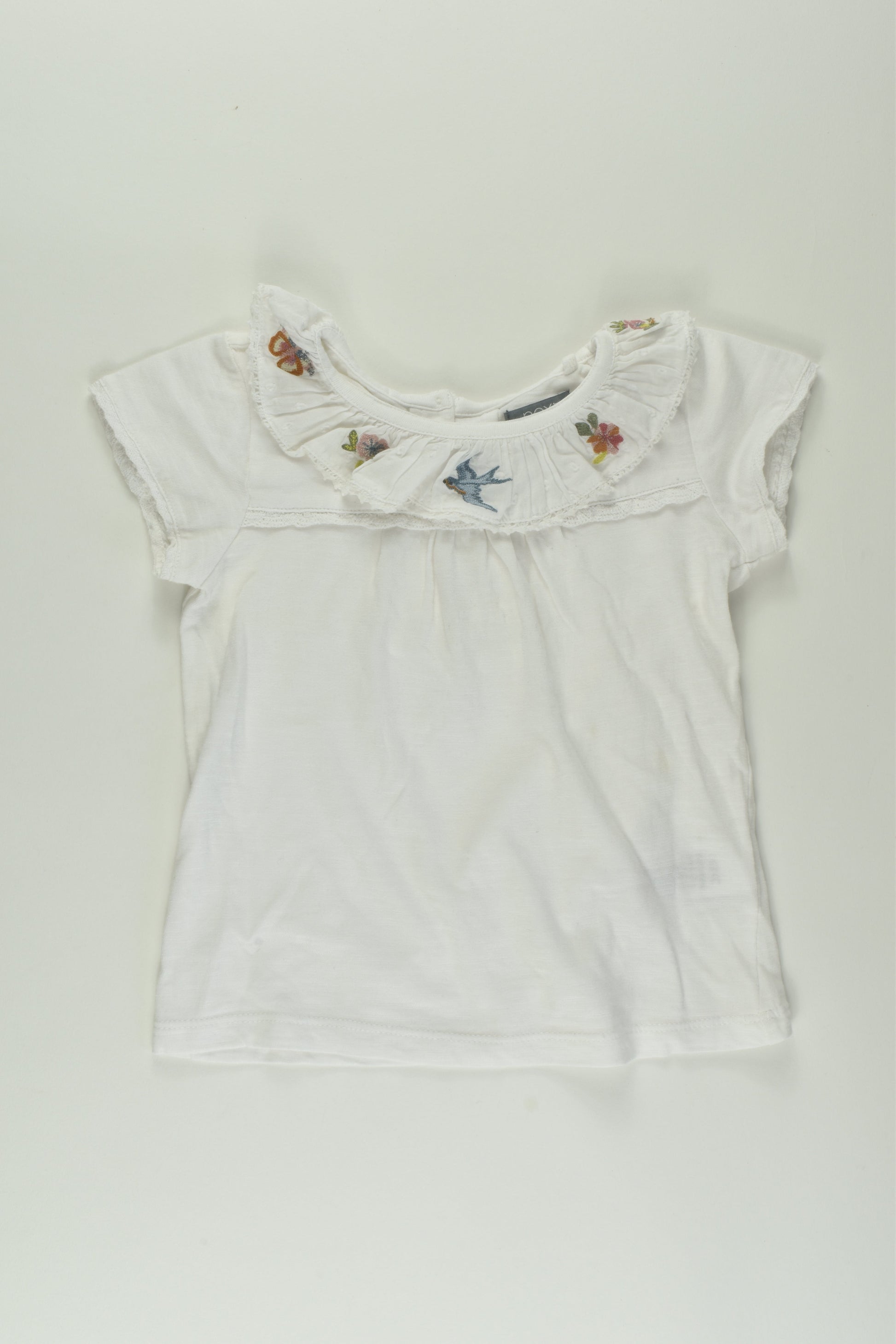 Next Size 0 Embroidery Collar T-shirt