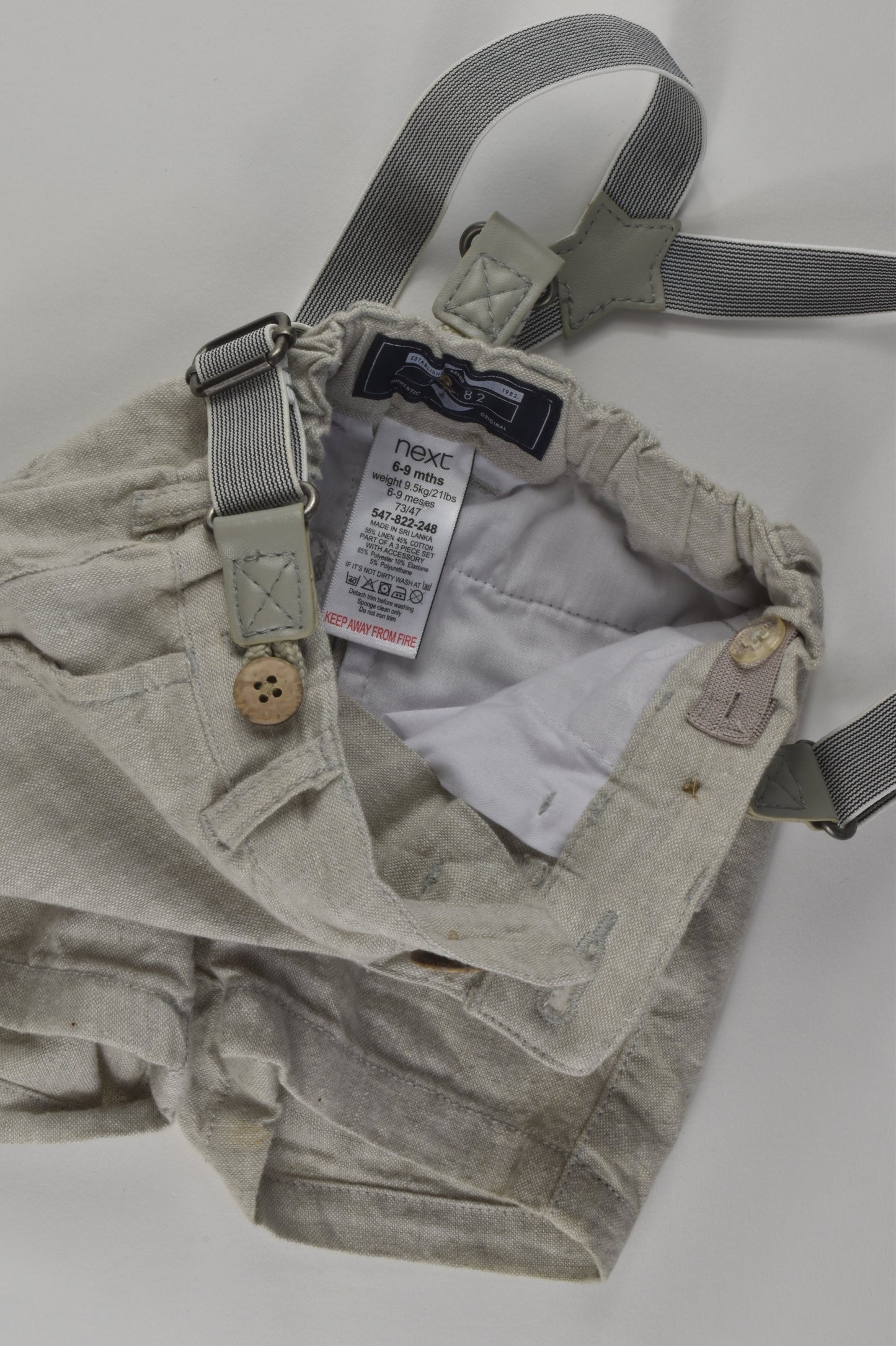 Next Size 0 Linen Blend Suspender Short Overalls