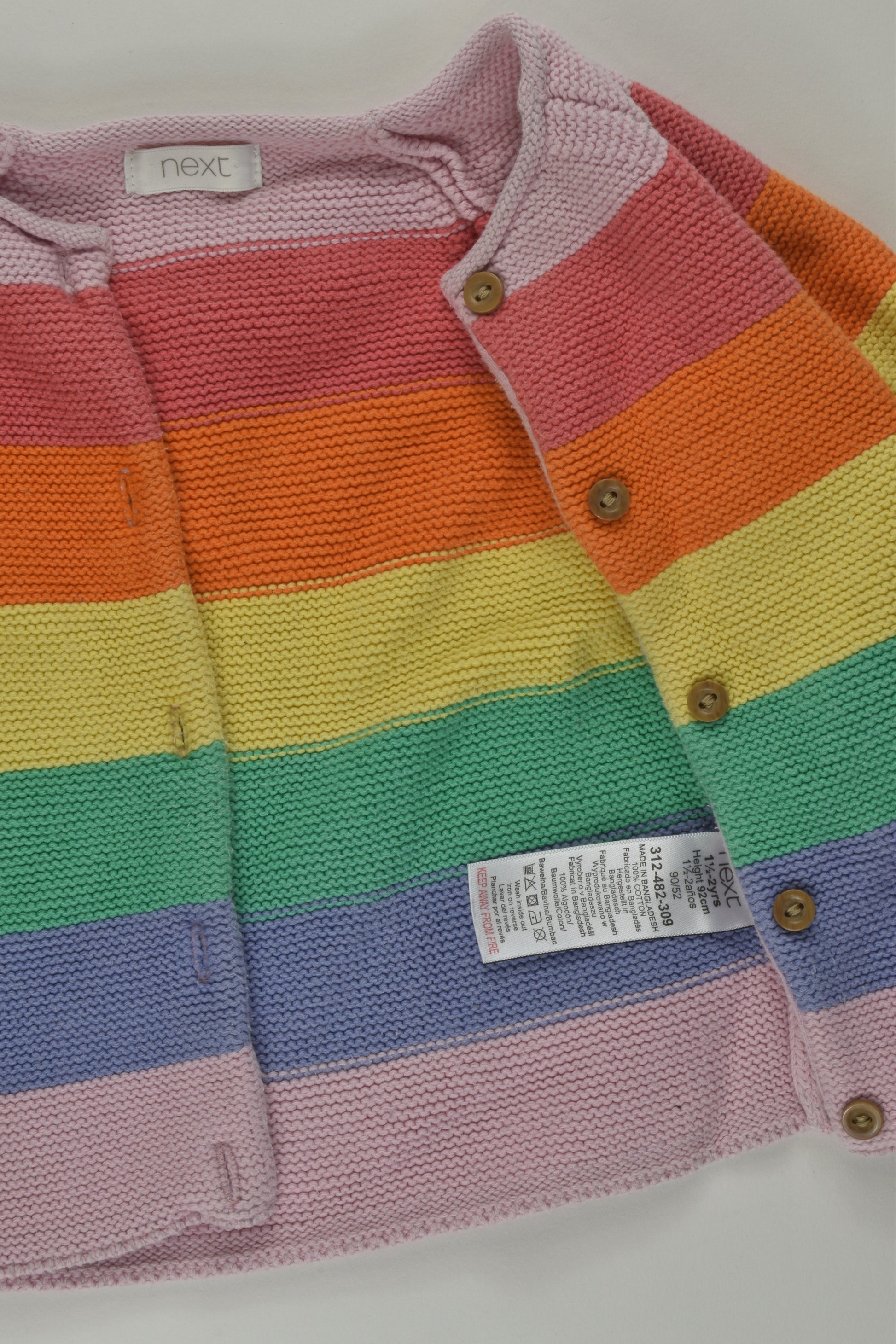 Next Size 1-2 Rainbow Stripes Cardigan