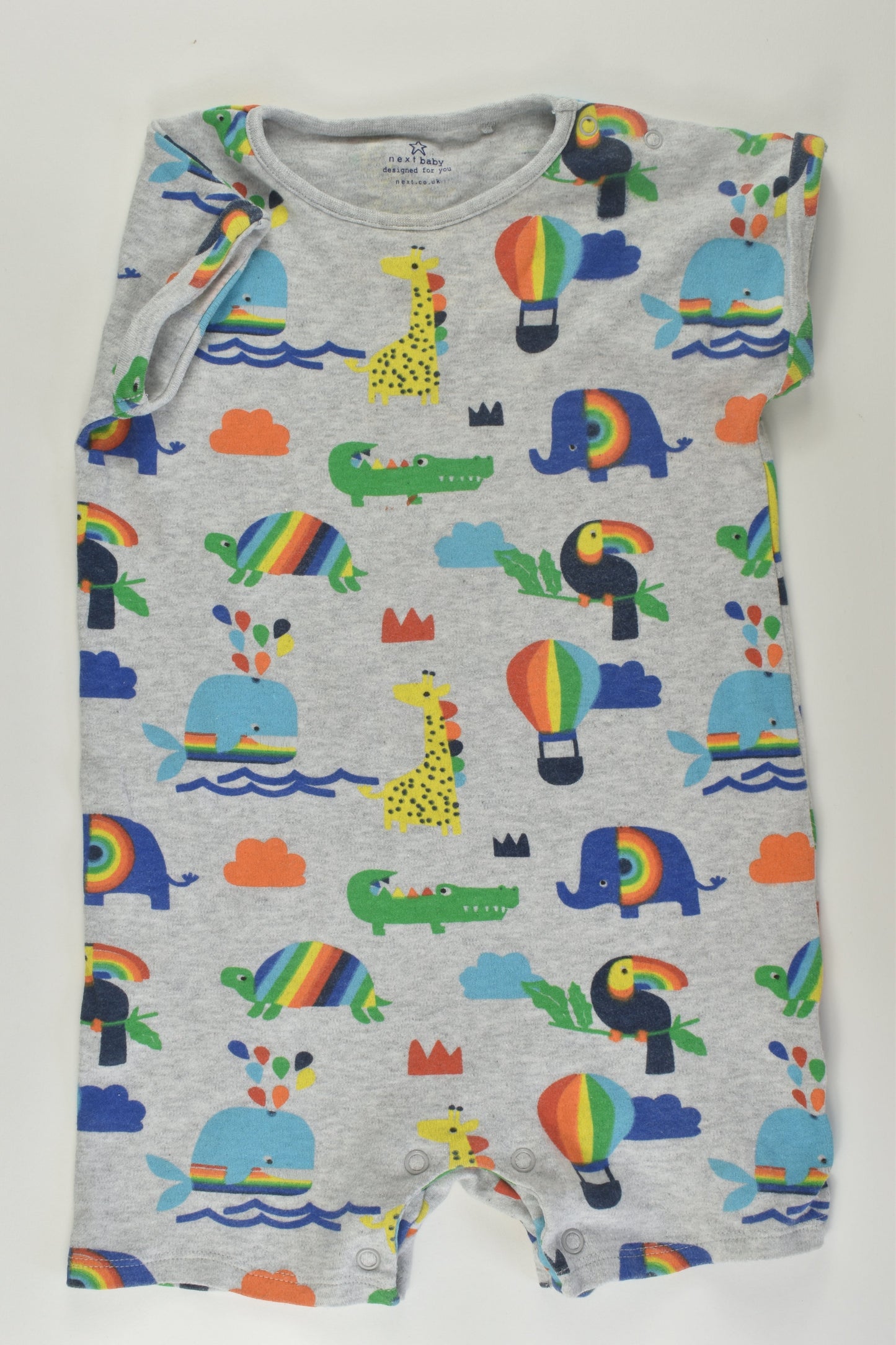 Next Size 2 Rainbow Animals Short Romper