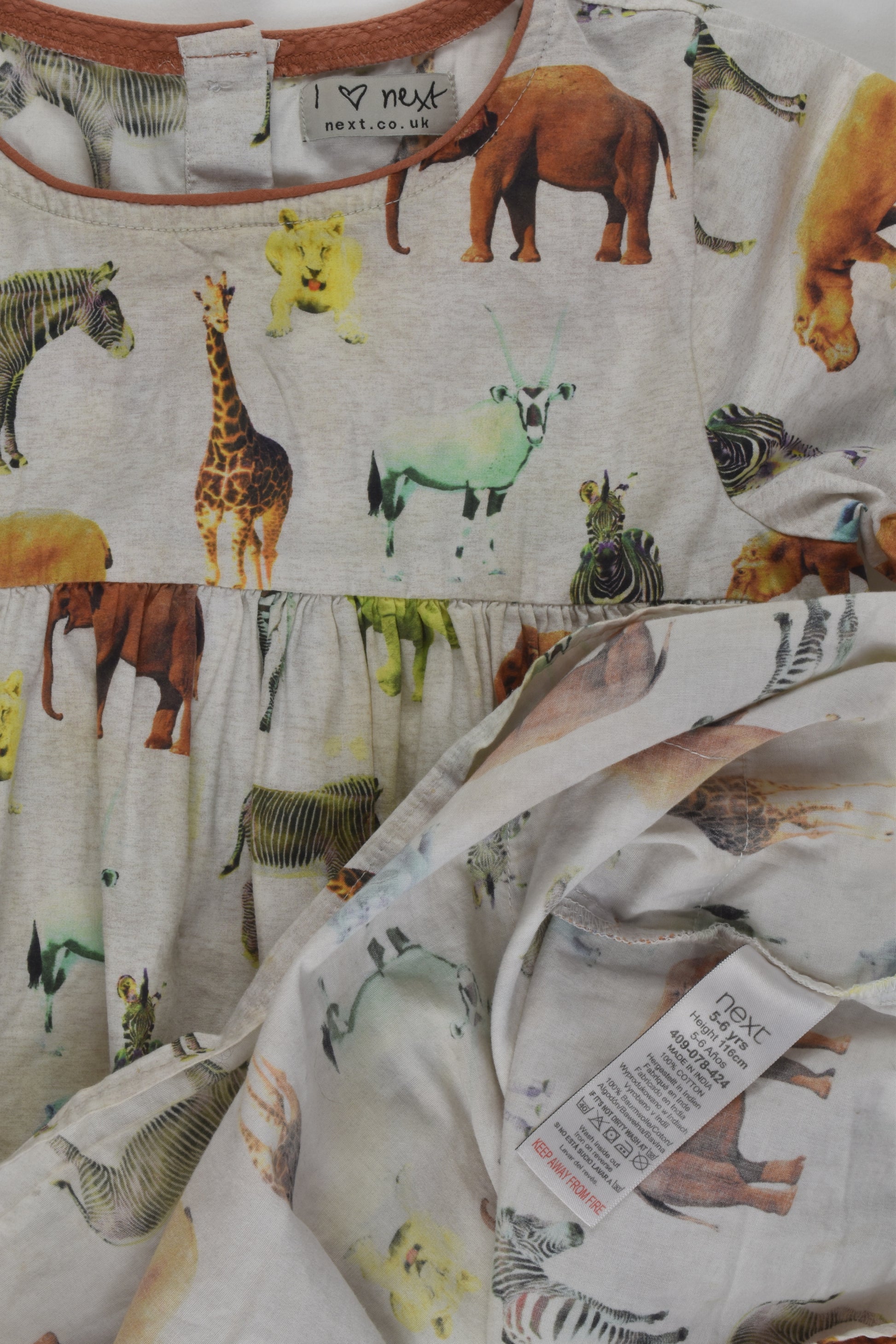 Next Size 5-6 Safari Animals Dress