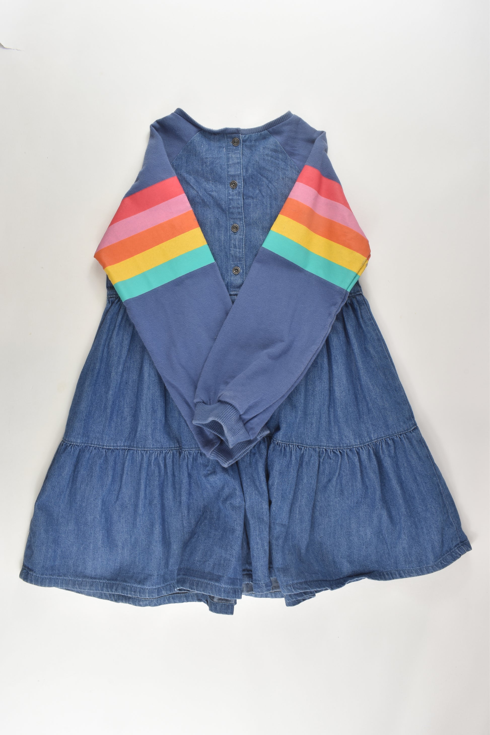 denim dress rainbow Lola + The Boys Happy Rainbow Denim Dress, 12