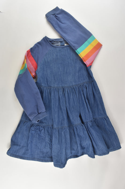 Next Size 6 Rainbow Sleeve Denim Dress
