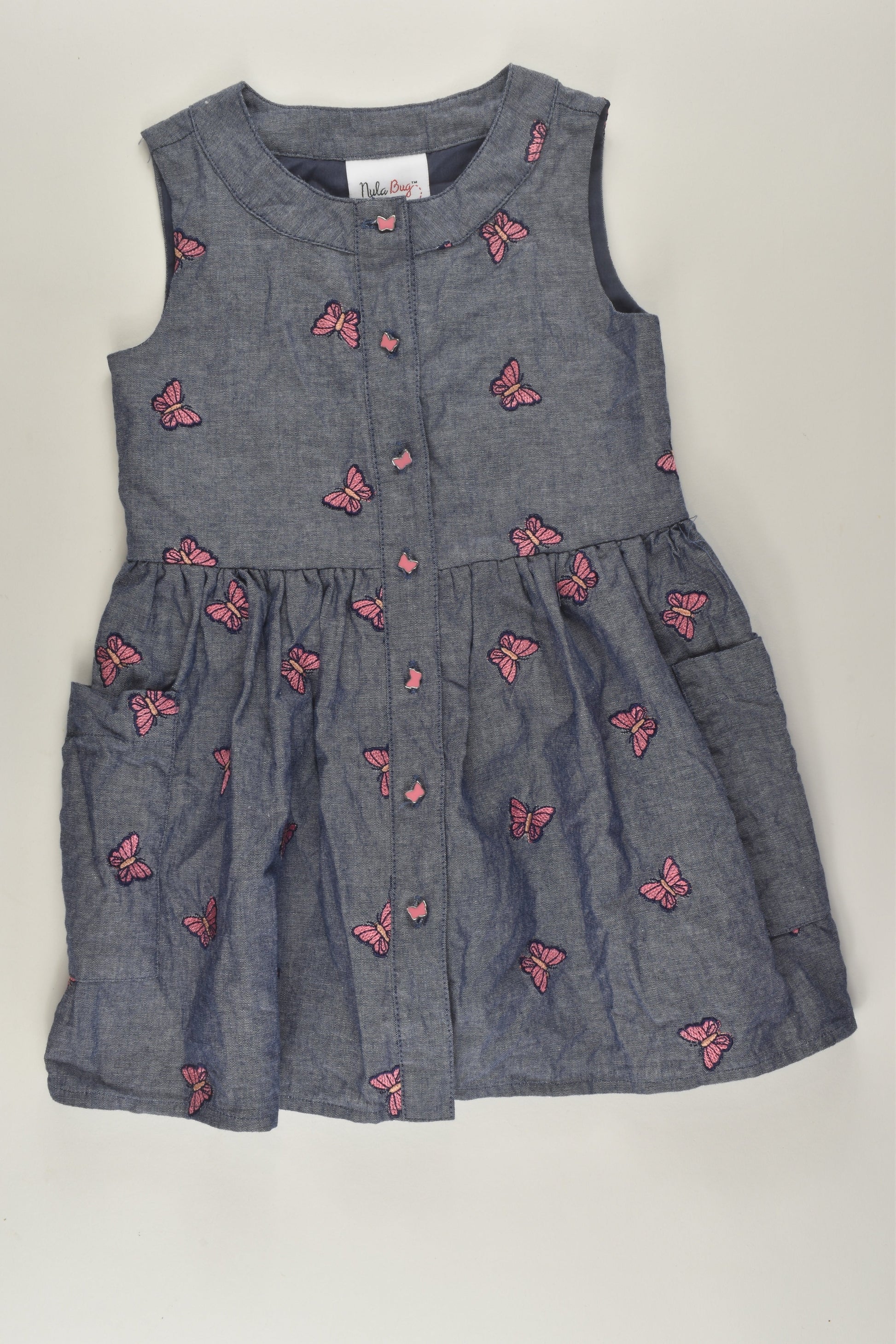 Nula Bug Size 3 Lined Denim Dress