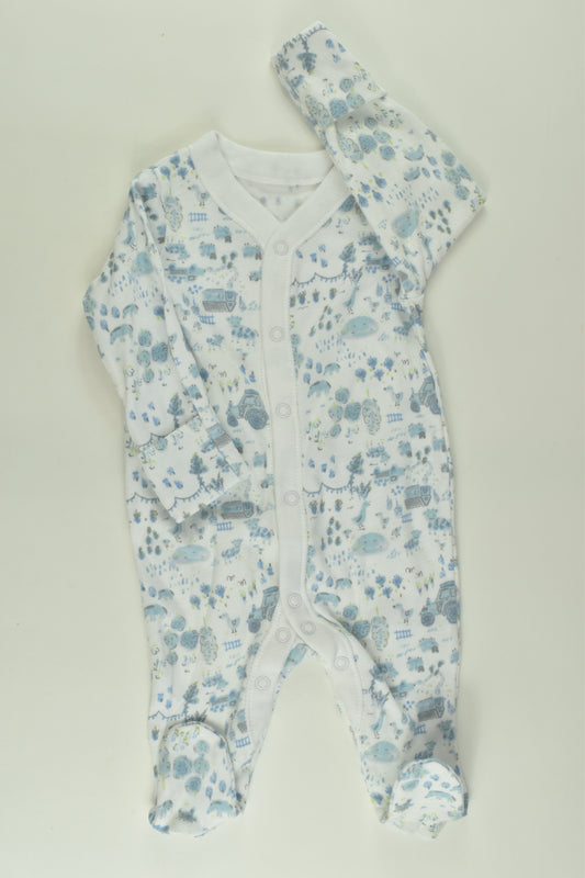 Nutmeg Size 000 Farm Footed Romper