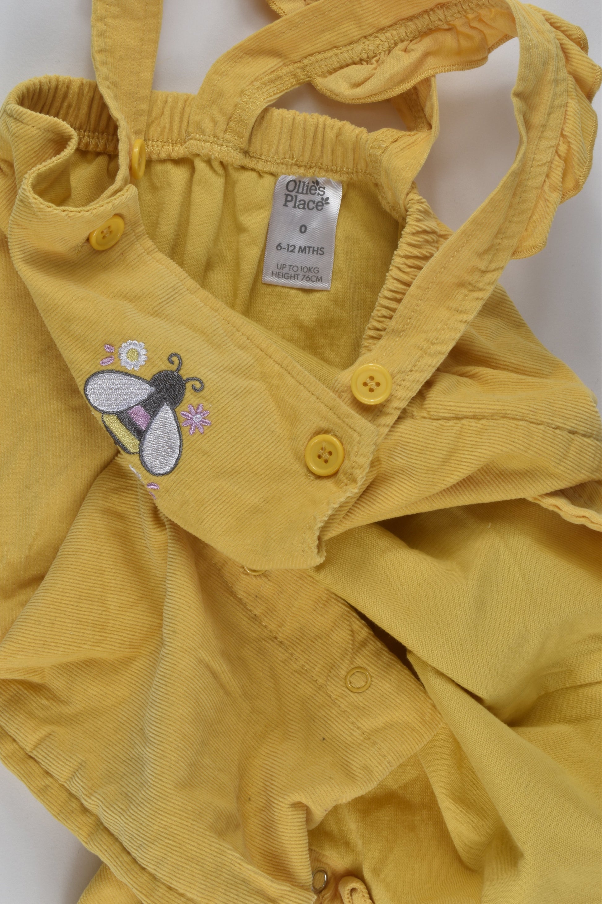 Ollie's Place Size 0 Bee Cord Overalls