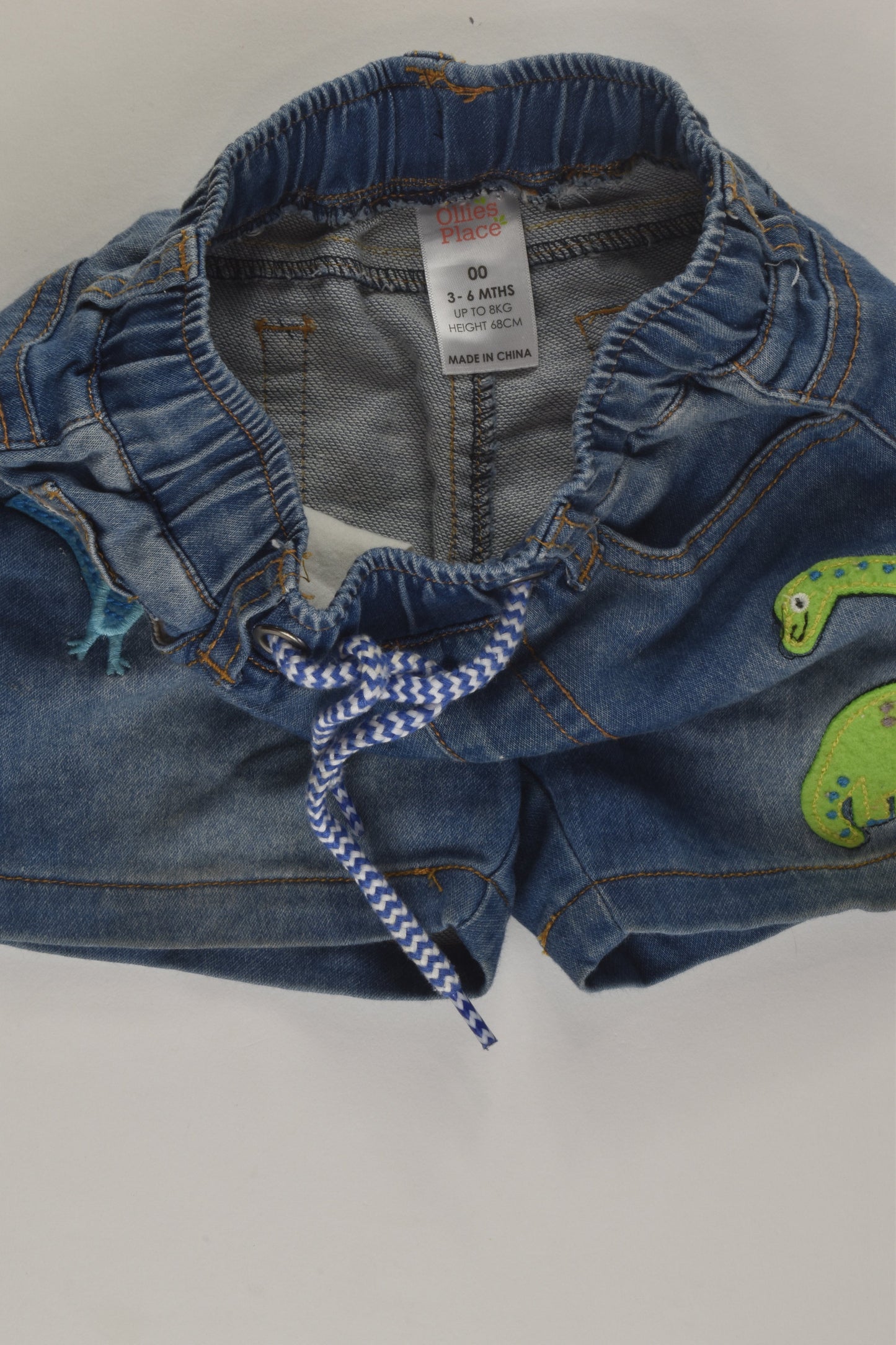 Ollie's Place Size 0 Dinosaur Denim Shorts