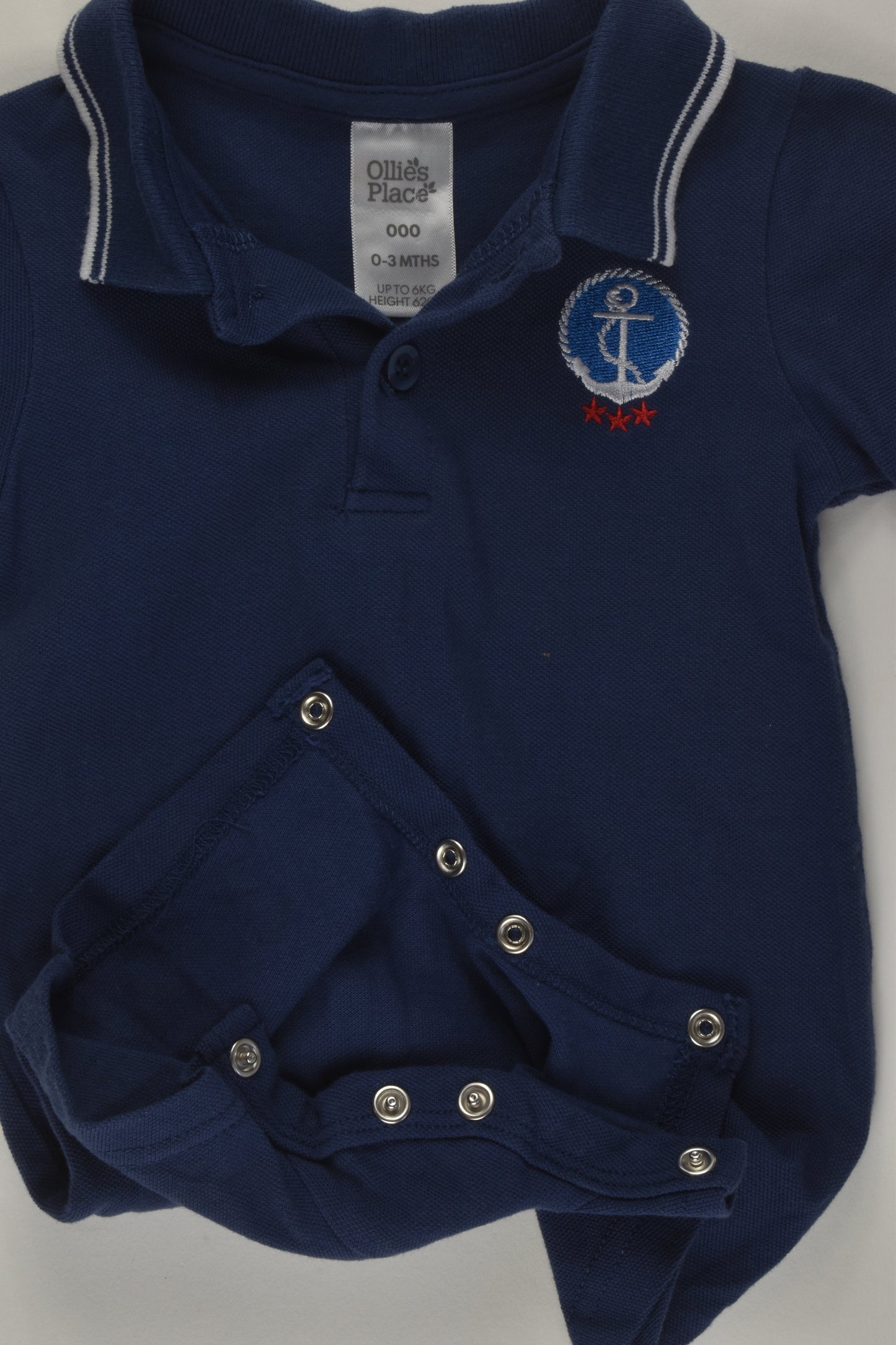 Ollie's Place Size 000 Nautical Polo Romper