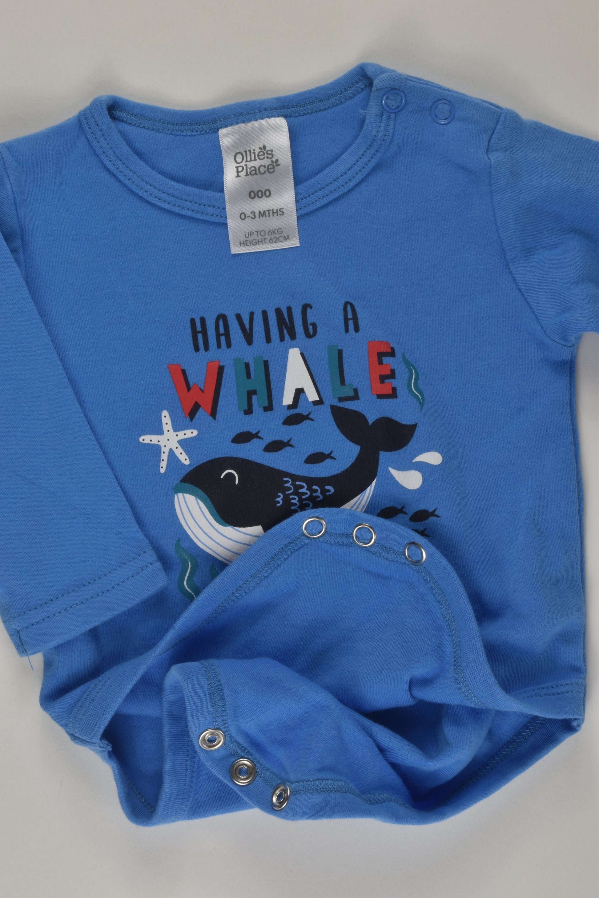 Ollie's Place Size 000 Whale Bodysuit