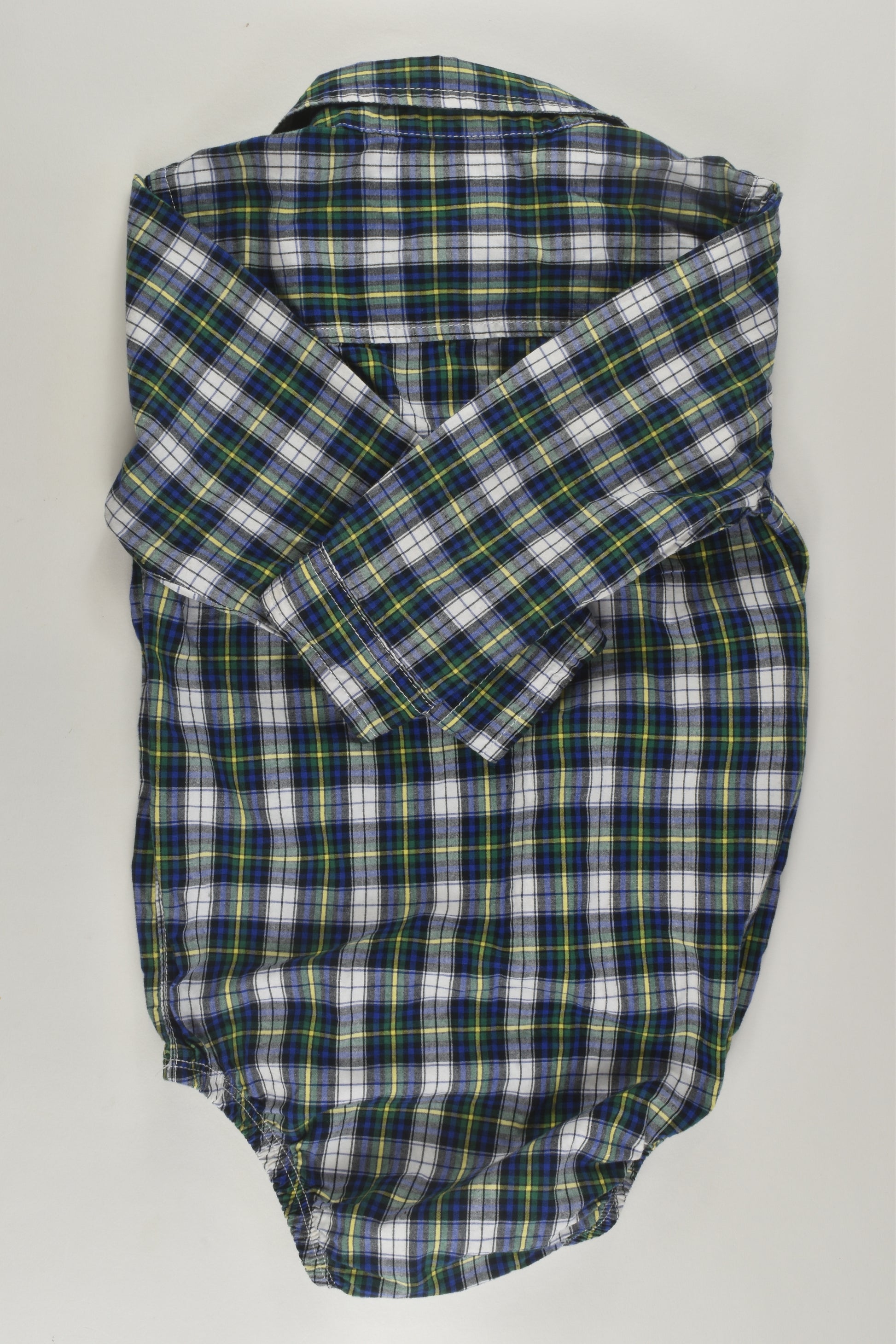 OshKosh Size 2 Checked Button-up Bodysuit
