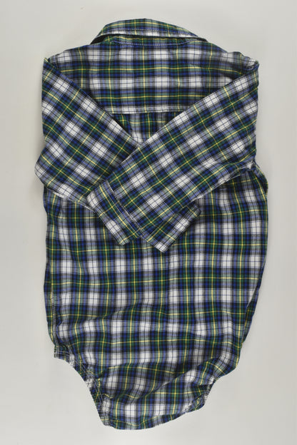 OshKosh Size 2 Checked Button-up Bodysuit