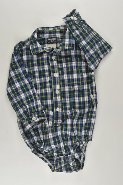OshKosh Size 2 Checked Button-up Bodysuit