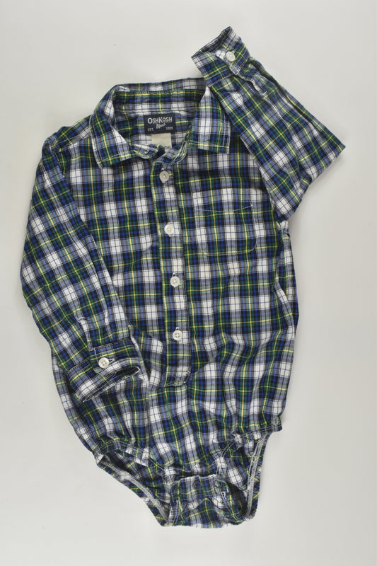 OshKosh Size 2 Checked Button-up Bodysuit
