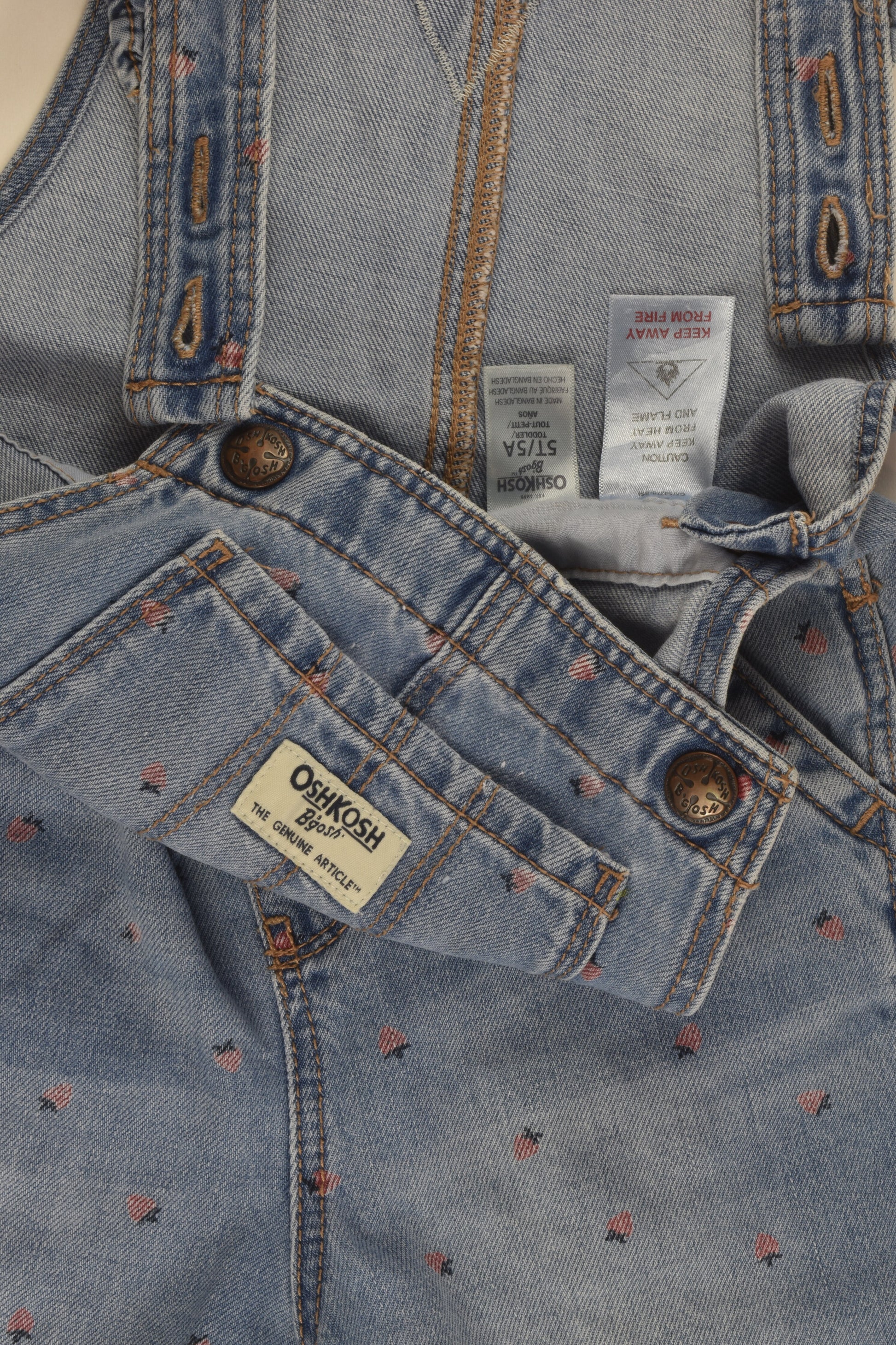 OshKosh Size 5 Short Denim Overalls