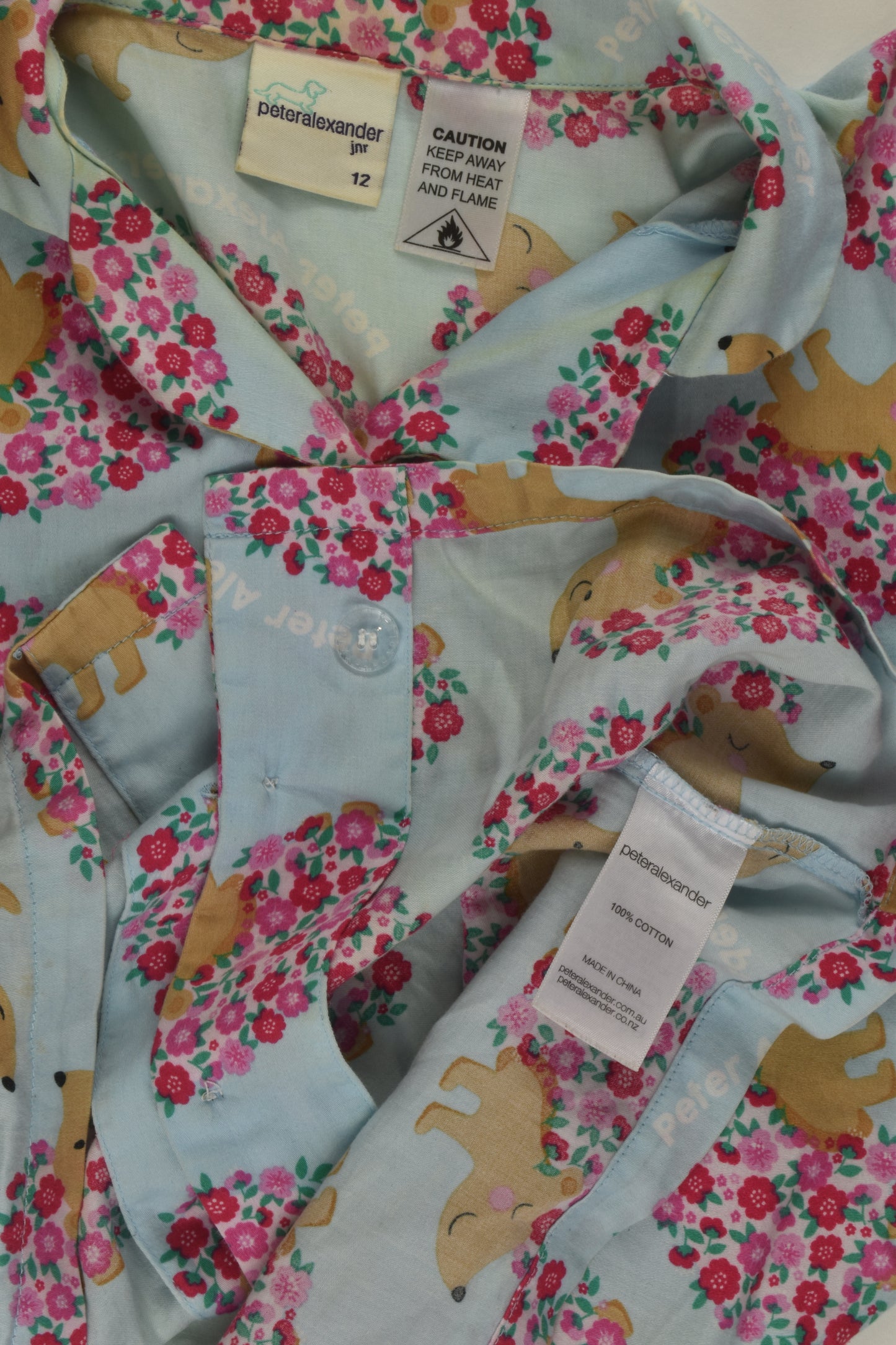 Peter Alexander Size 12 Hedgehog Button-up Shirt