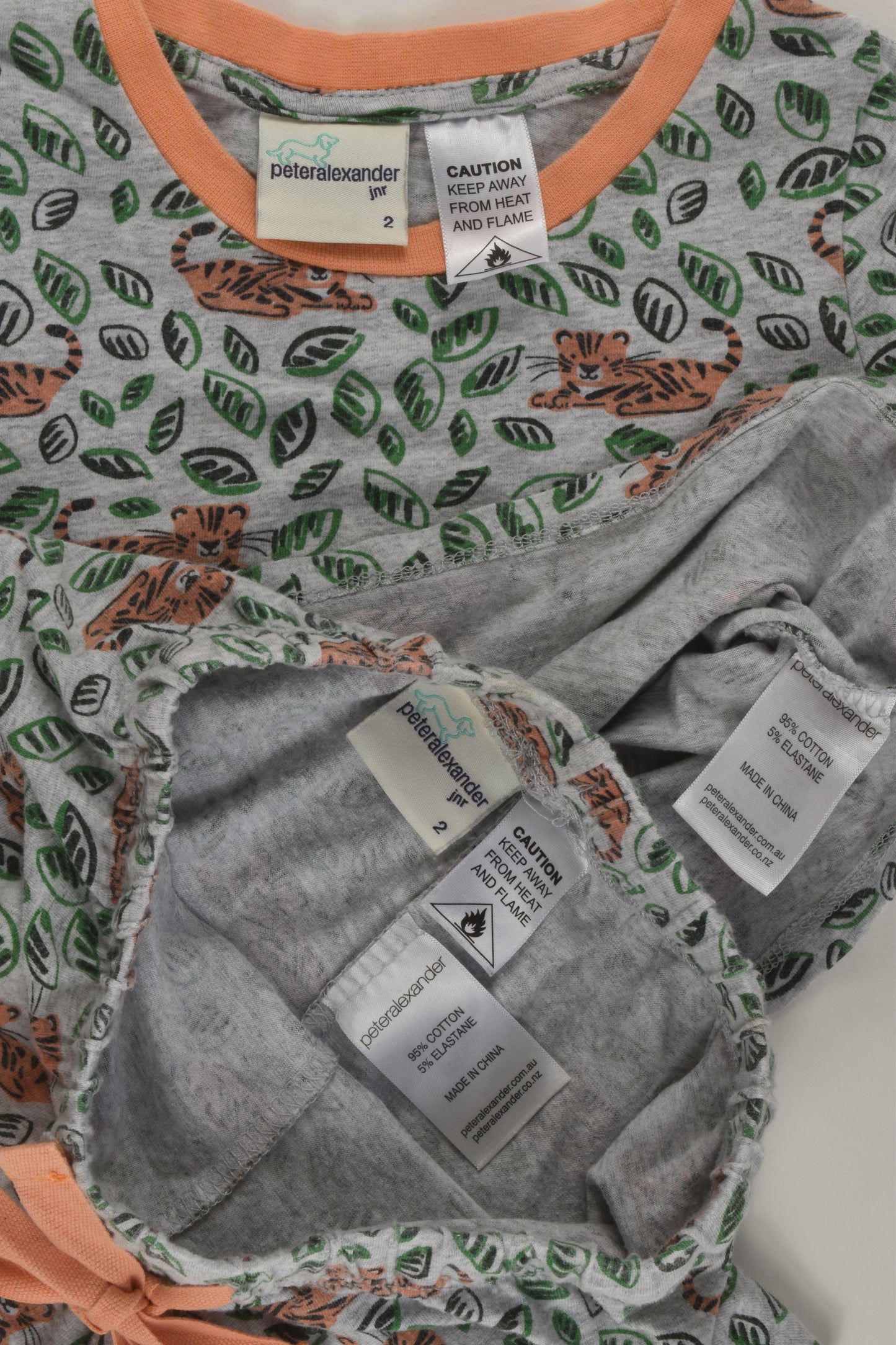 Peter Alexander Size 2 Tiger Cub Short Pyjamas