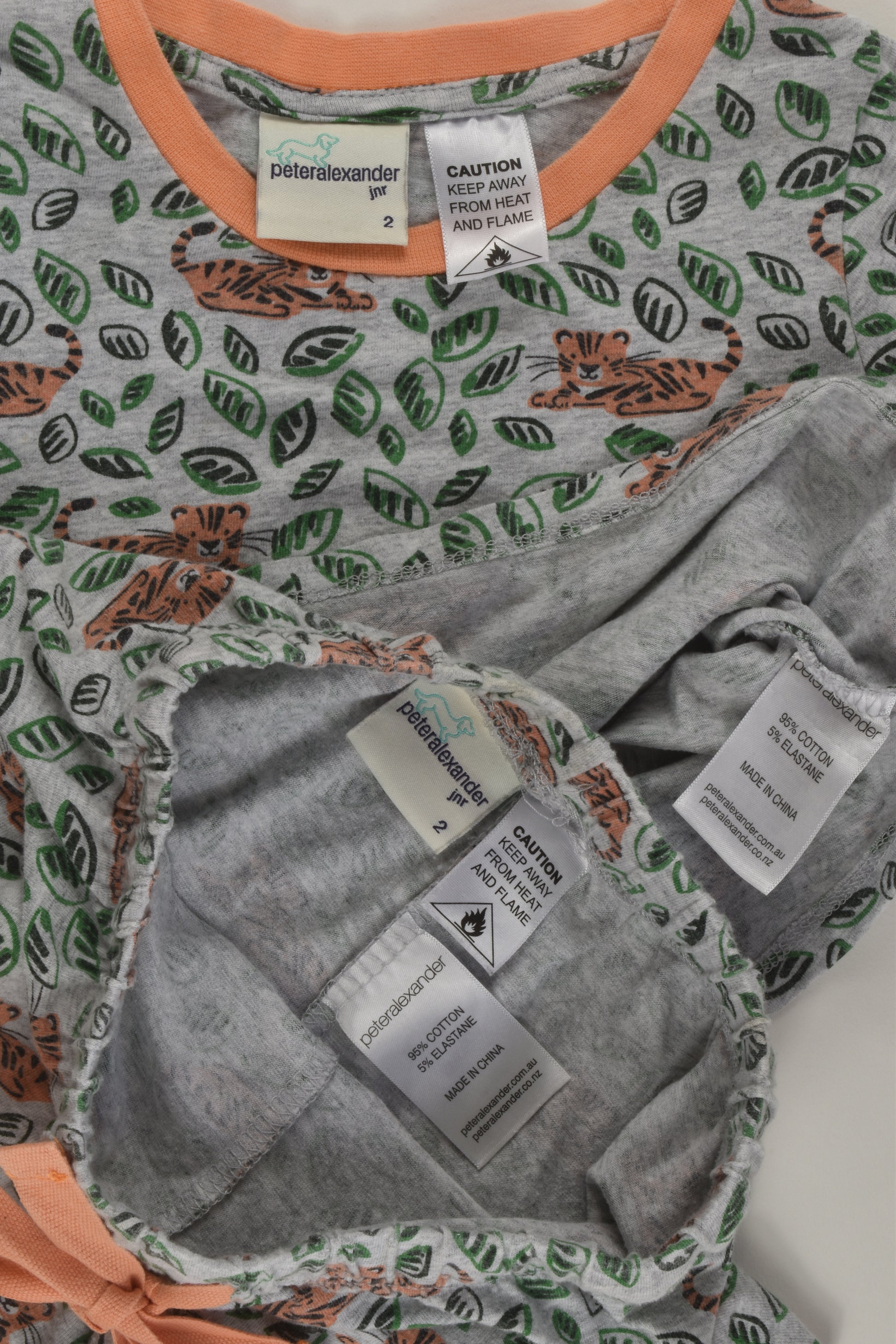 Peter Alexander Size 2 Tiger Cub Short Pyjamas
