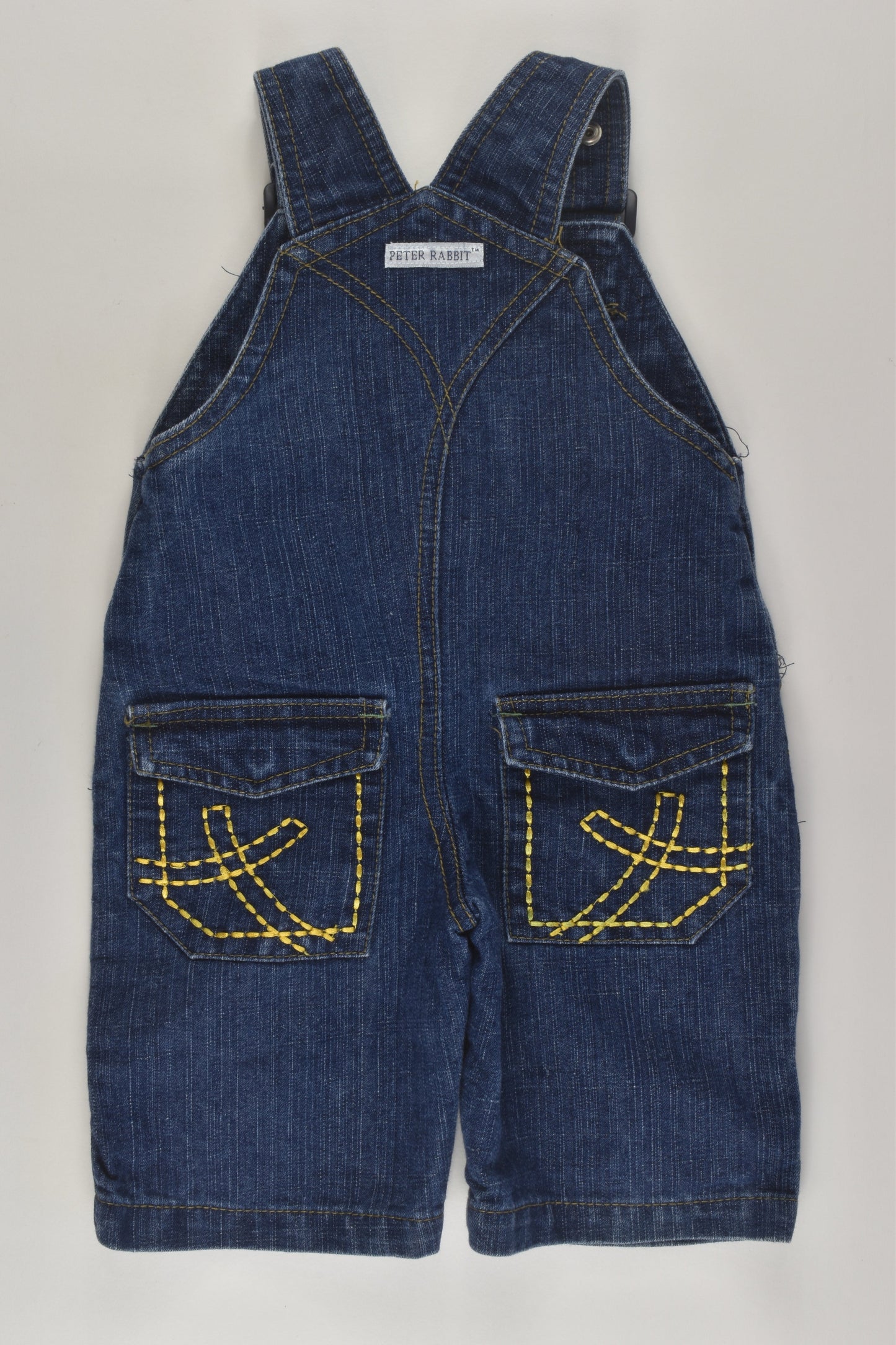 Peter Rabbit Size 000 'Gone Fishing' Denim Overalls