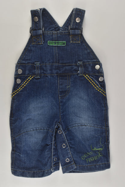 Peter Rabbit Size 000 'Gone Fishing' Denim Overalls