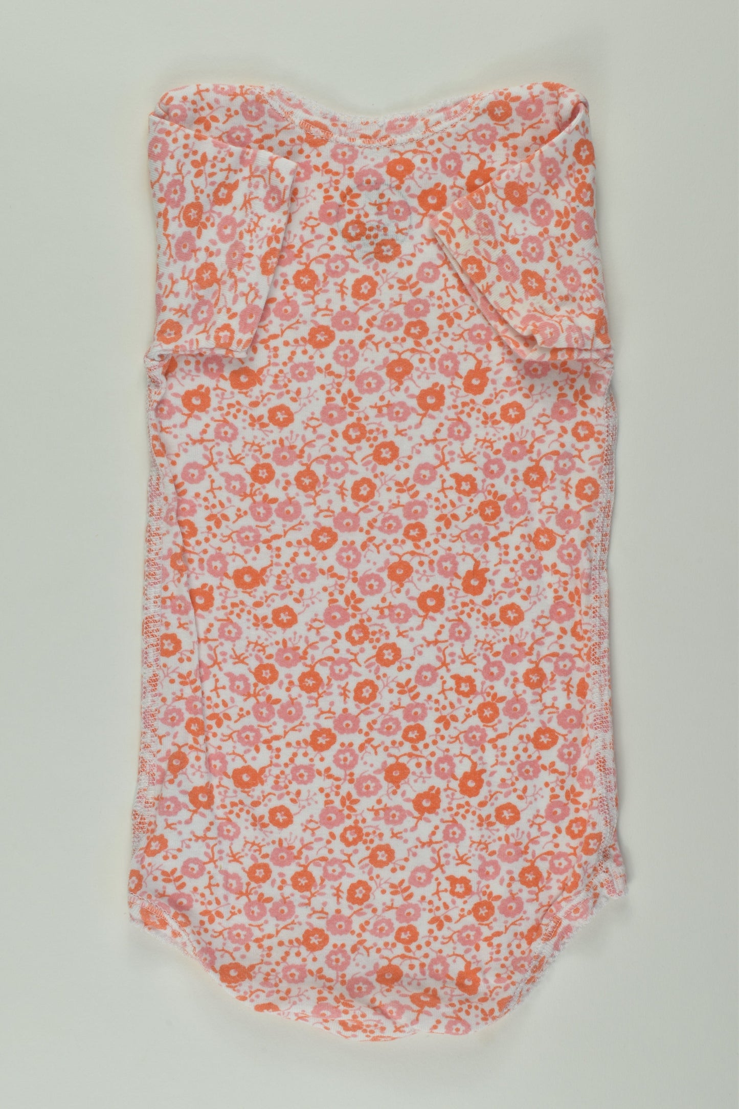 Petit Bateau Size 0 (12m/74cm) Floral Bodysuit