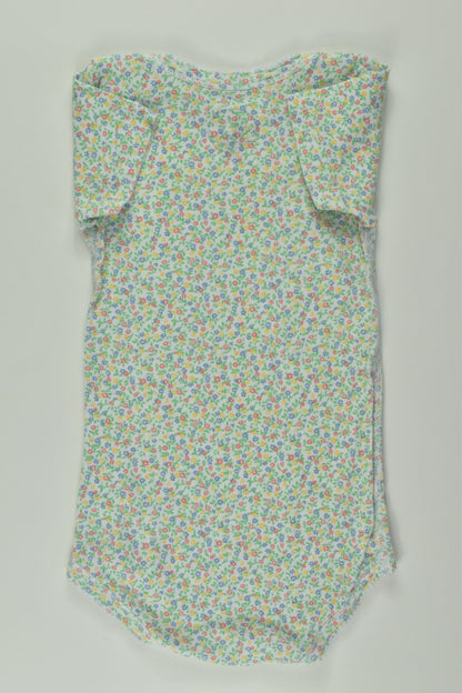 Petit Bateau Size 0 (12m/74cm) Floral Bodysuit