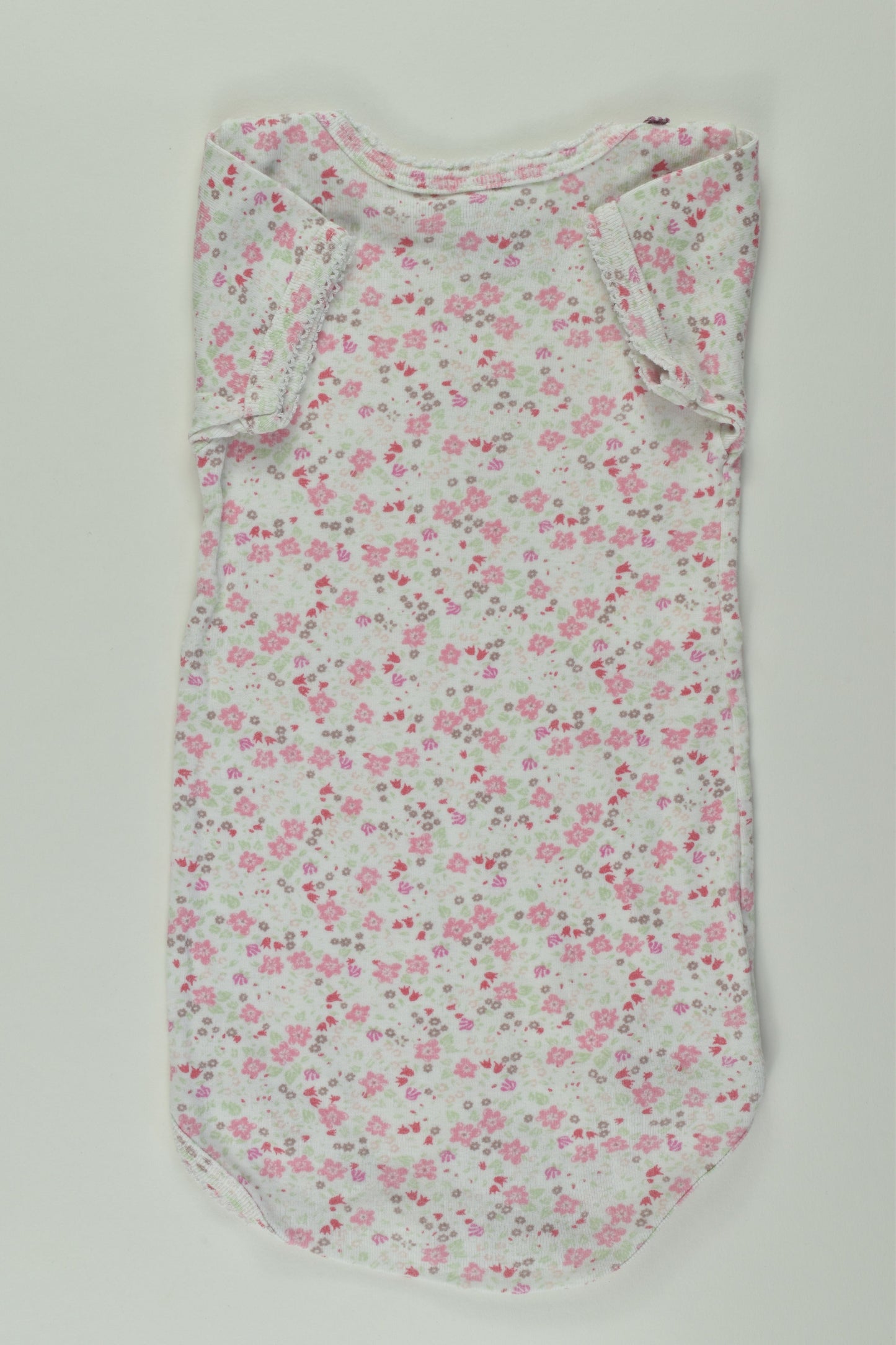 Petit Bateau Size 0 (12m/74cm) Floral Bodysuit