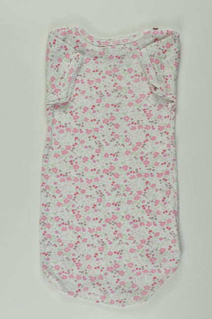 Petit Bateau Size 0 (12m/74cm) Floral Bodysuit
