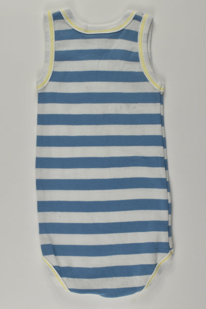 Petit Bateau Size 00 (6m) Striped Bodysuit