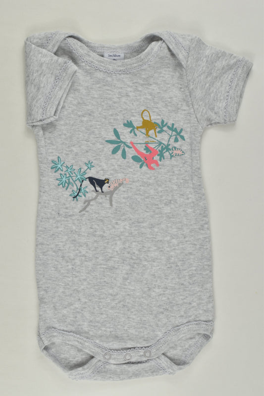 Petit Bateau Size 000 (3 months, 60 cm) Jungle Bodysuit