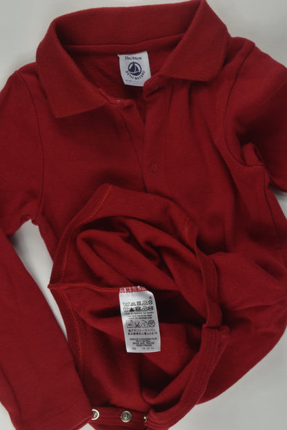 Petit Bateau Size 1-2 Collared Bodysuit