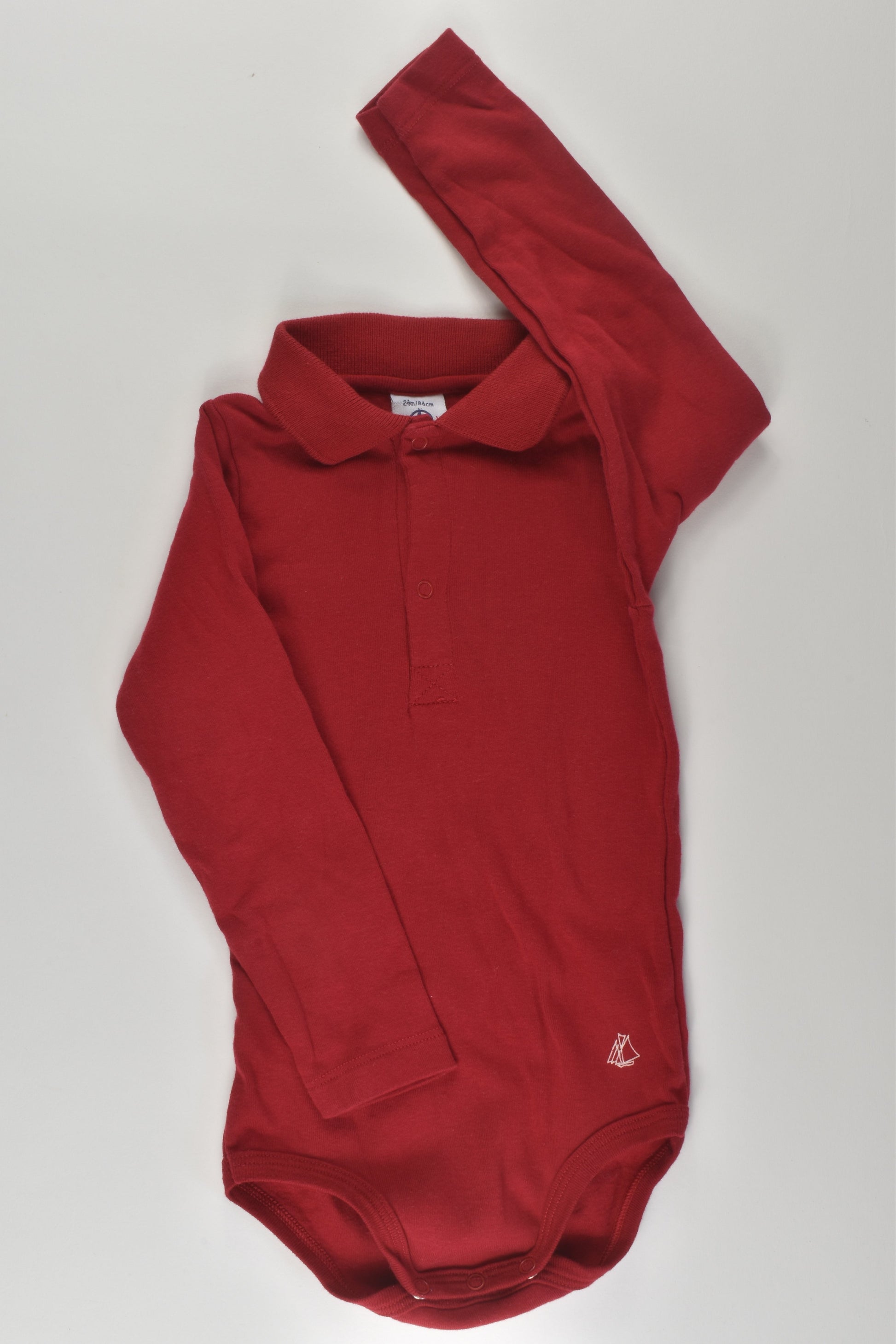 Petit Bateau Size 1-2 Collared Bodysuit