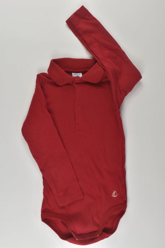Petit Bateau Size 1-2 Collared Bodysuit