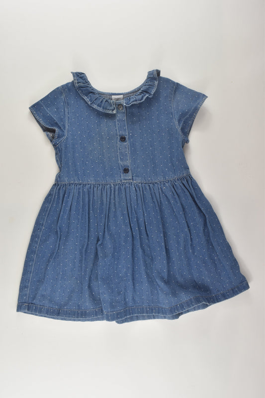 Petit Bateau Size 1-2 Lightweight Denim Dress