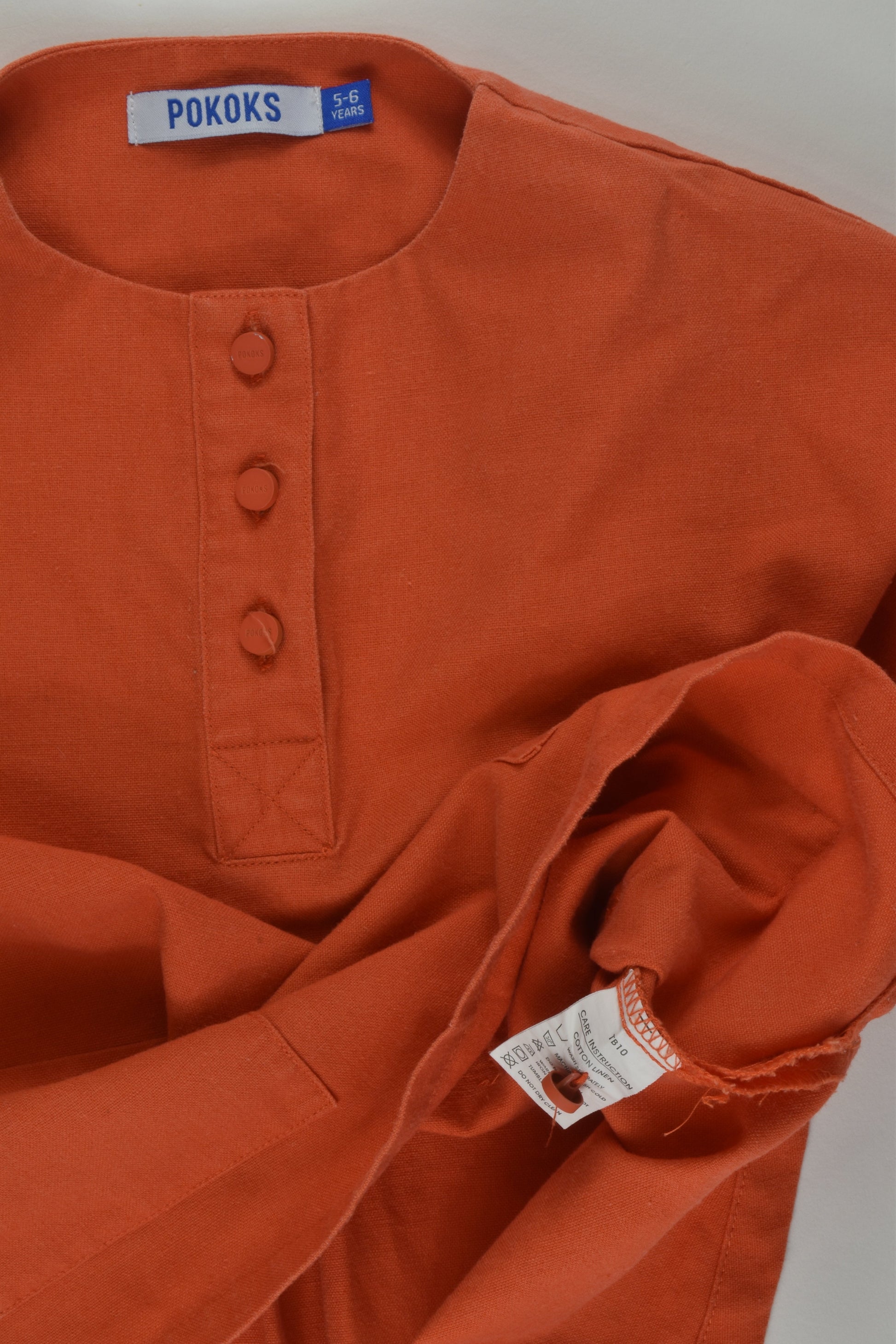 Pokoks Size 5-6 Linen Blend Blouse