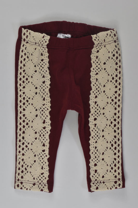 Pour Bebe by Couturekidz Size 0000 Lace Detail Leggings