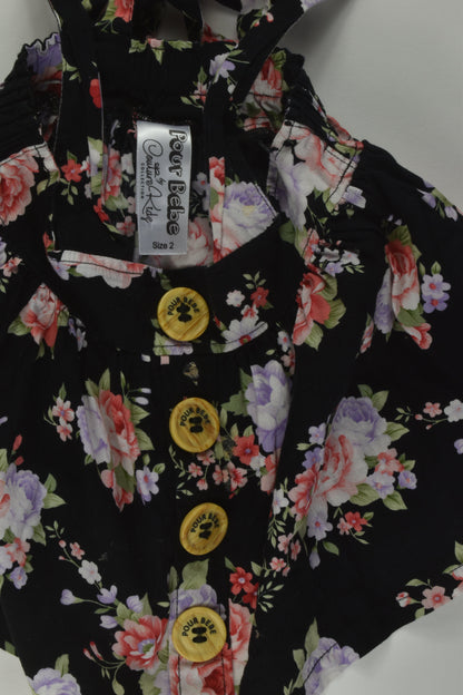 Pour Bebe by Couturekidz Size 2 Floral Suspender Skirt