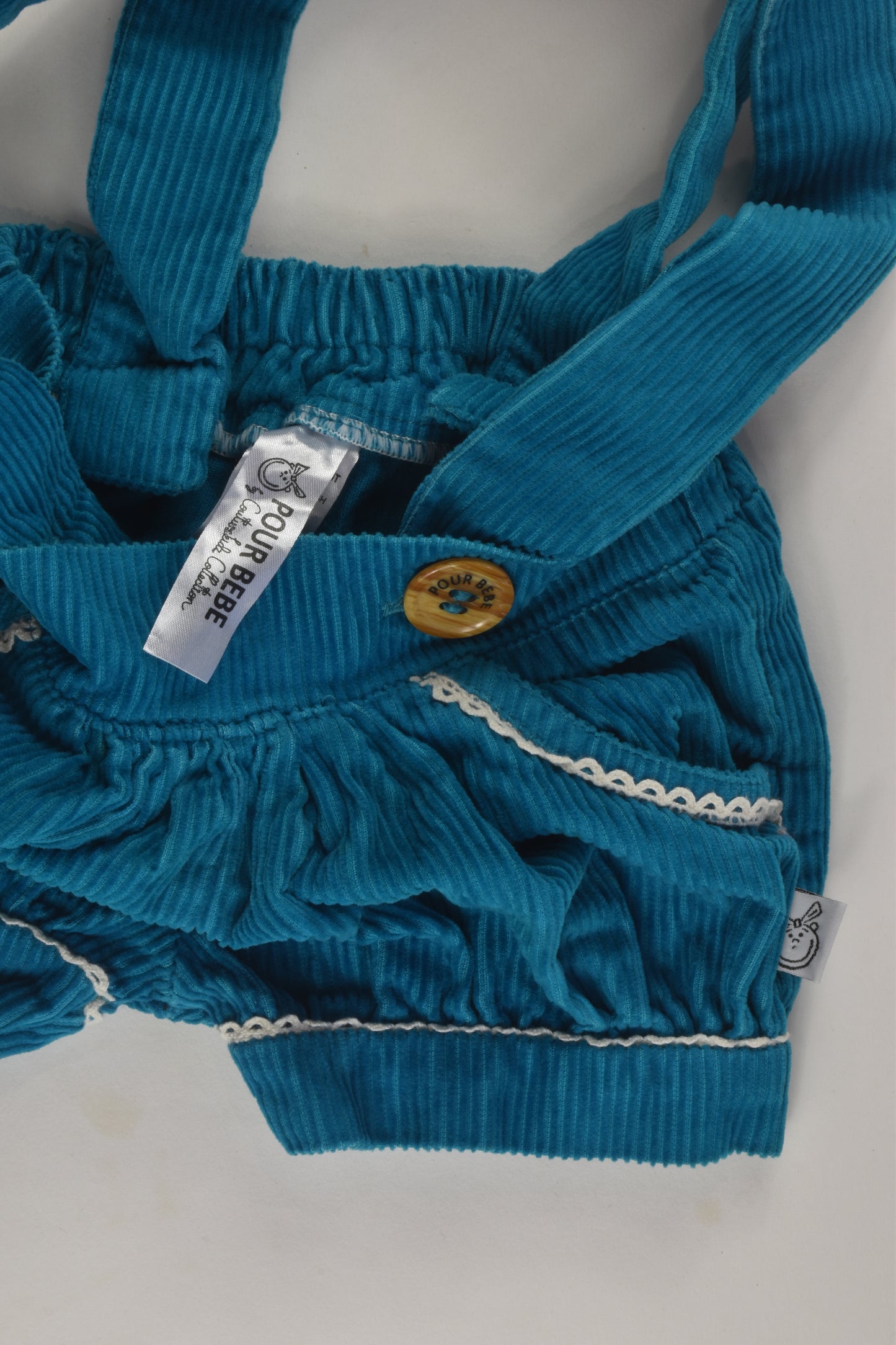 Pour Bebe by Couturekidz Size 2 Short Cord Overalls