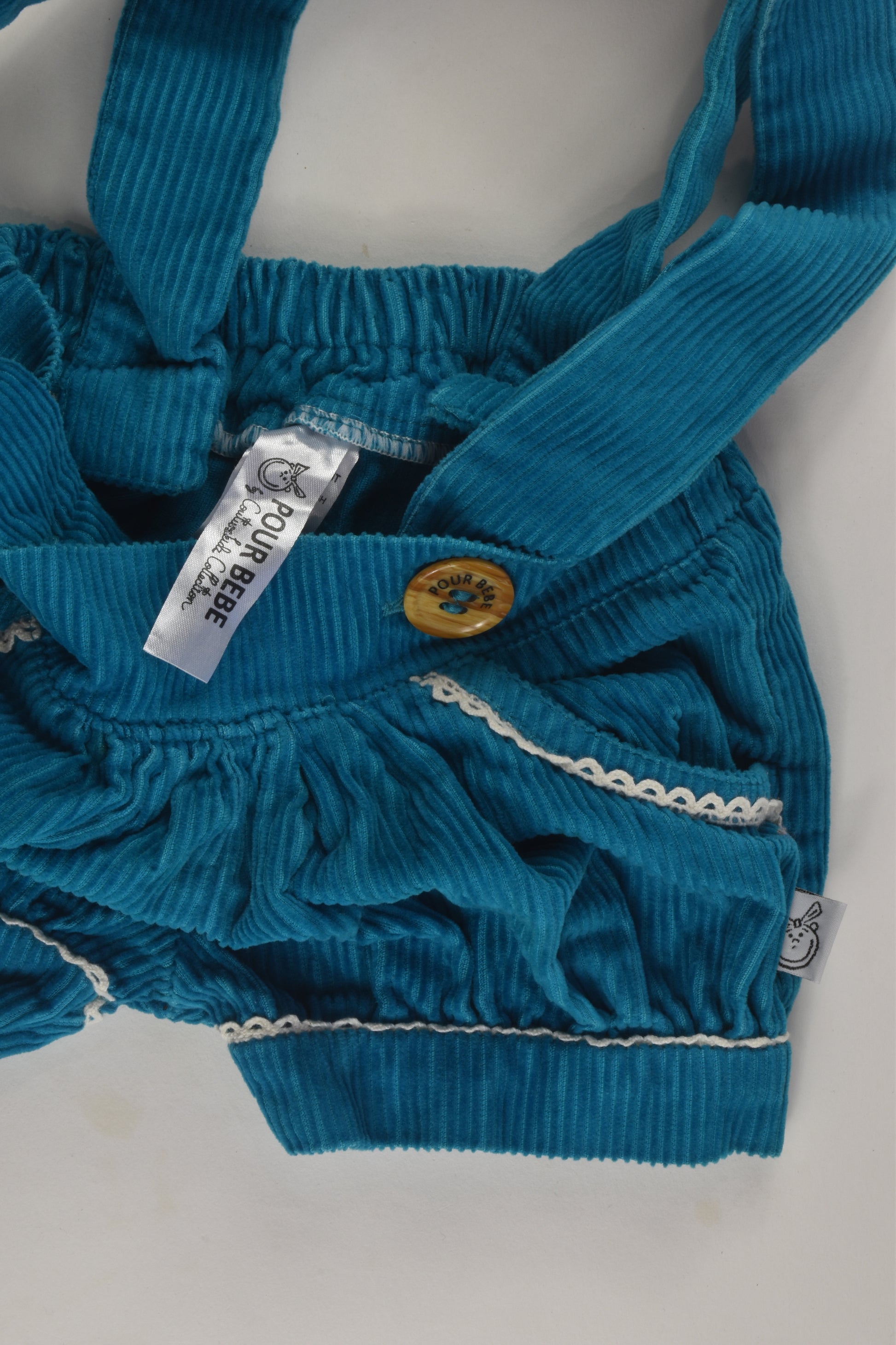 Pour Bebe by Couturekidz Size 2 Short Cord Overalls