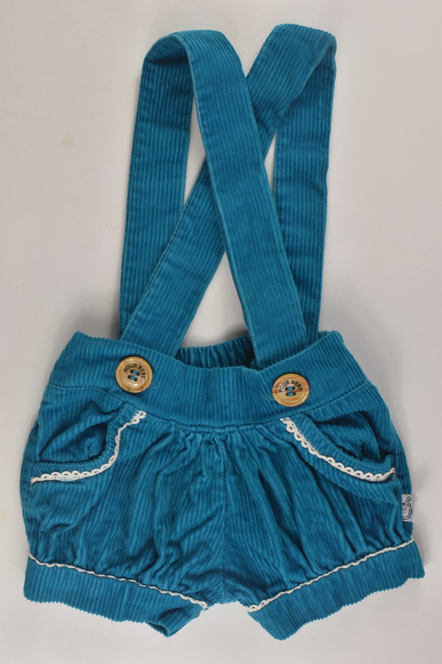 Pour Bebe by Couturekidz Size 2 Short Cord Overalls