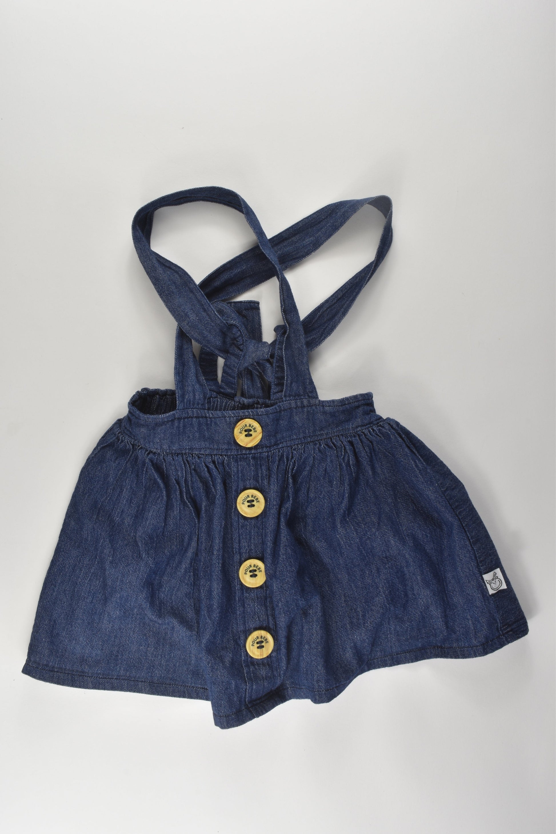 Pour Bebe by Couturekidz Size 4 Denim Suspender Skirt