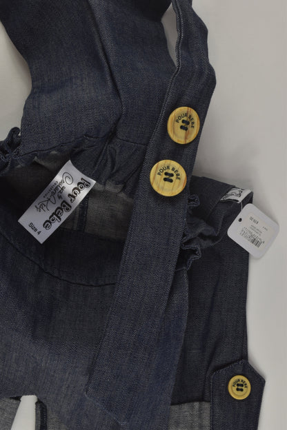 Pour Bebe by Couturekidz Size 4 Short Denim Overalls