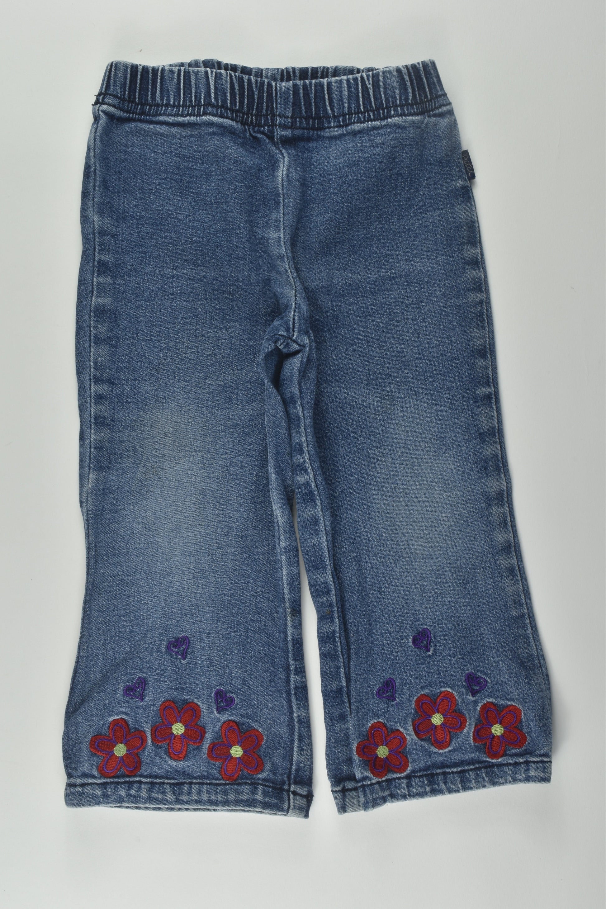 Pumpkin Patch Size 1 Embroidery Stretchy Denim Pants