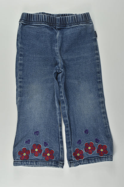 Pumpkin Patch Size 1 Embroidery Stretchy Denim Pants