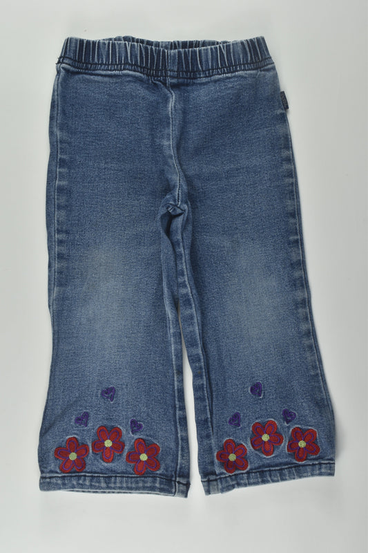 Pumpkin Patch Size 1 Embroidery Stretchy Denim Pants