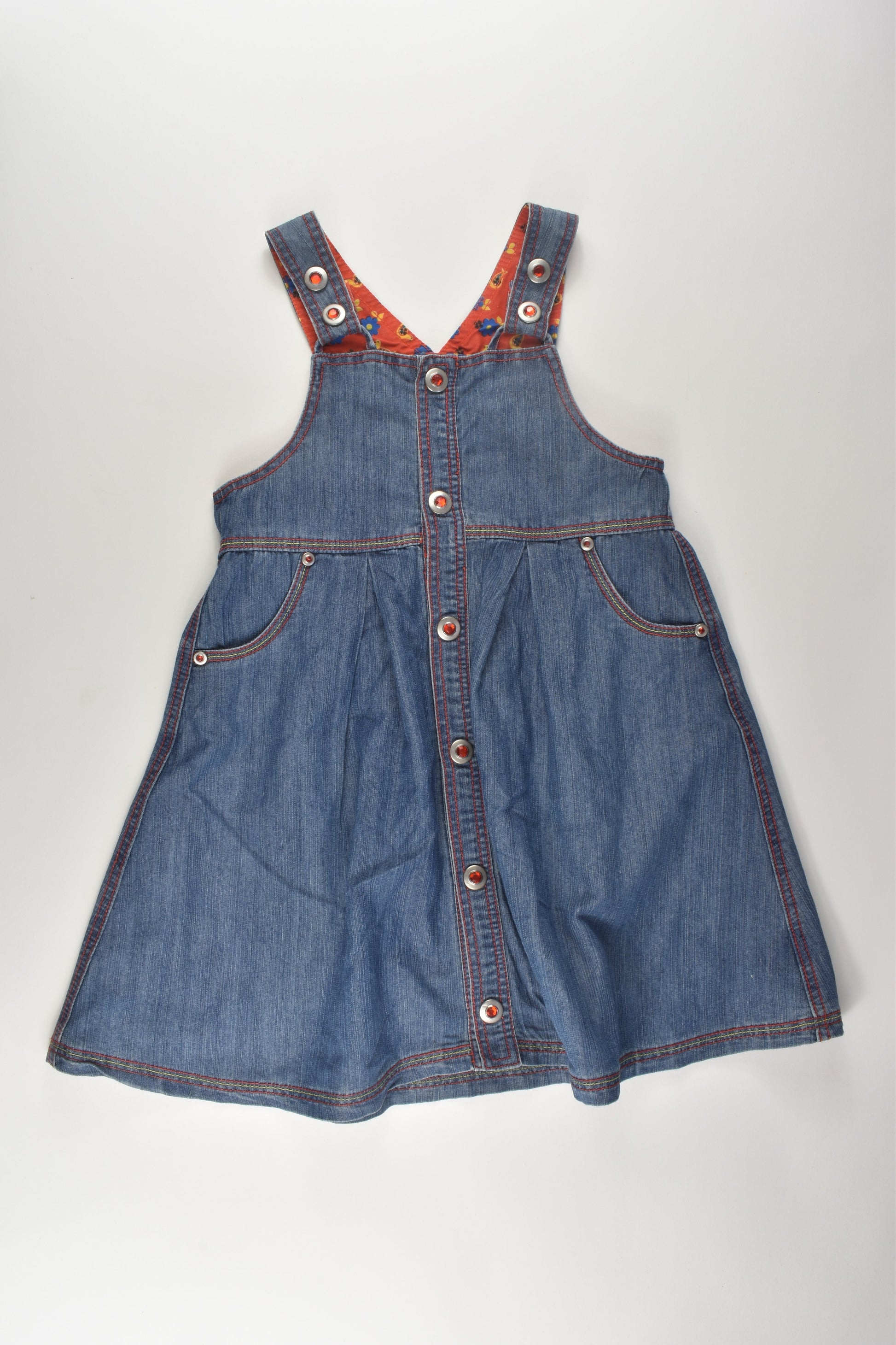 Pumpkin Patch Size 6 Folklore Detail Denim Dress