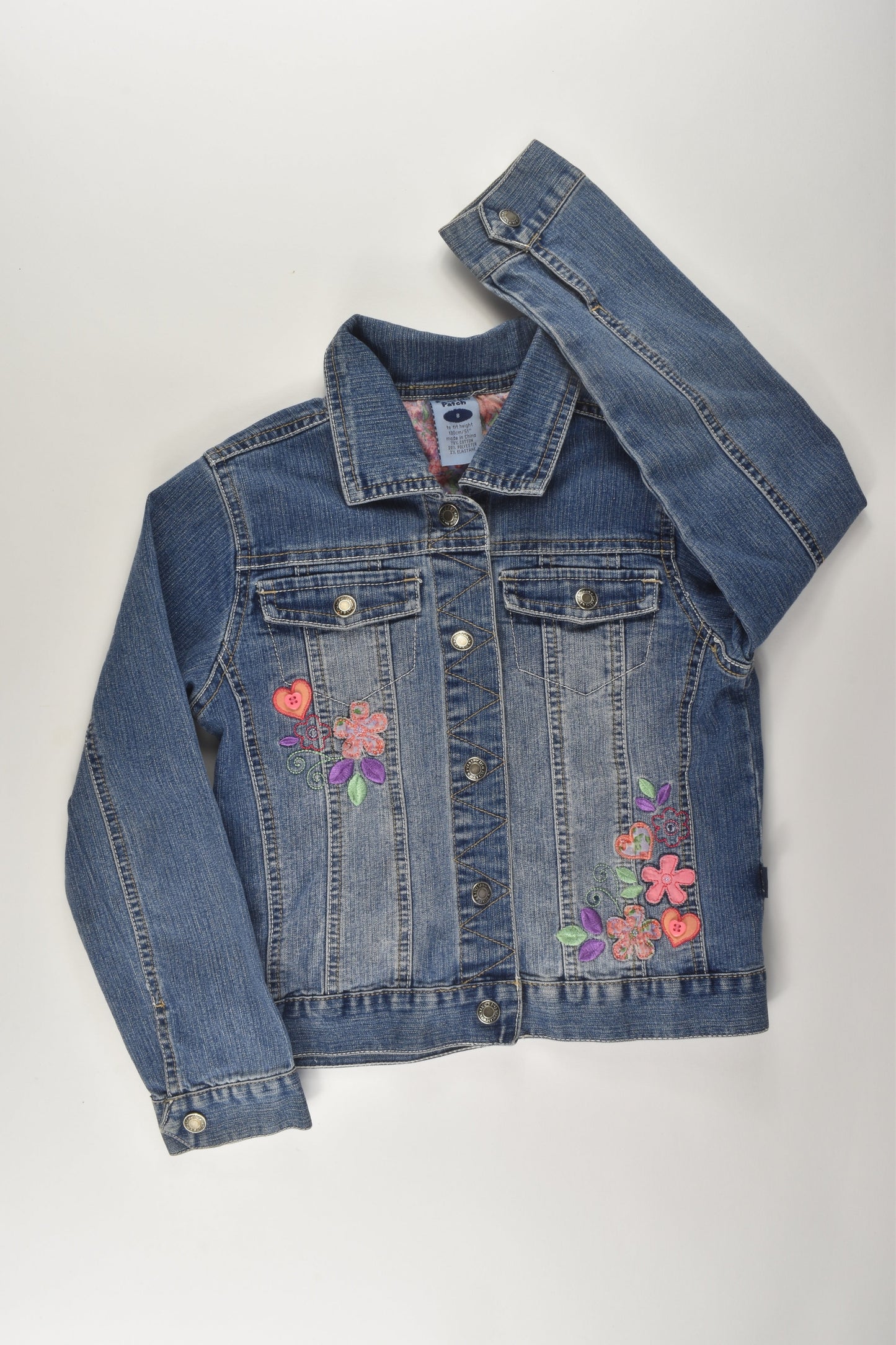 Pumpkin Patch Size 8 Embroidery Denim Jacket