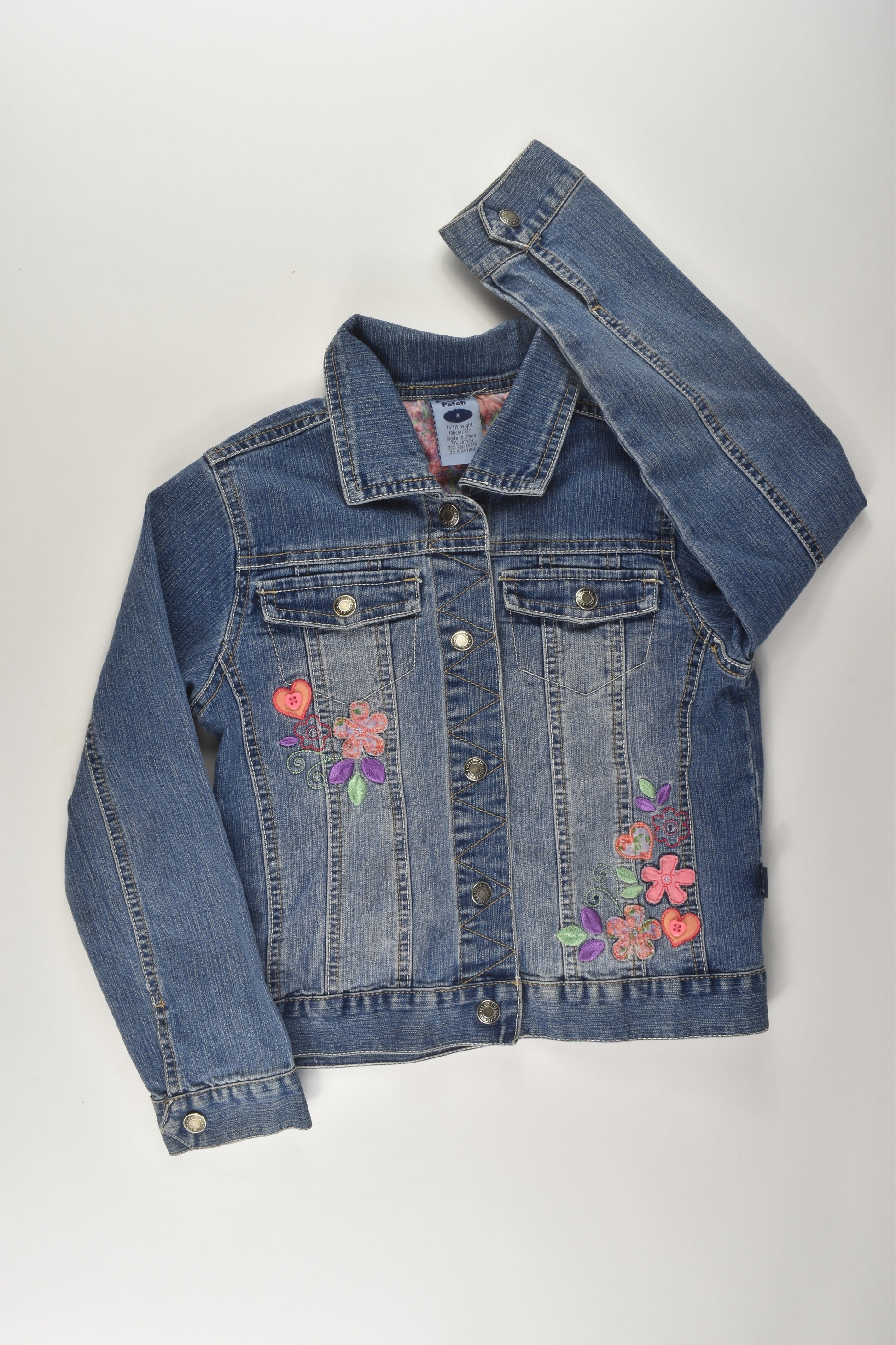 Pumpkin Patch Size 8 Embroidery Denim Jacket